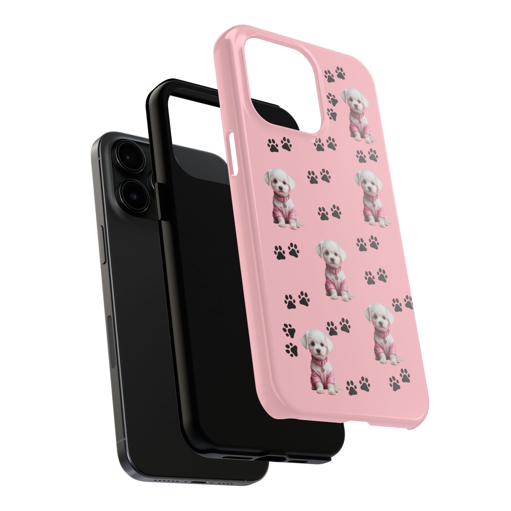 Tough Phone Case Cute Dog & Paws Design