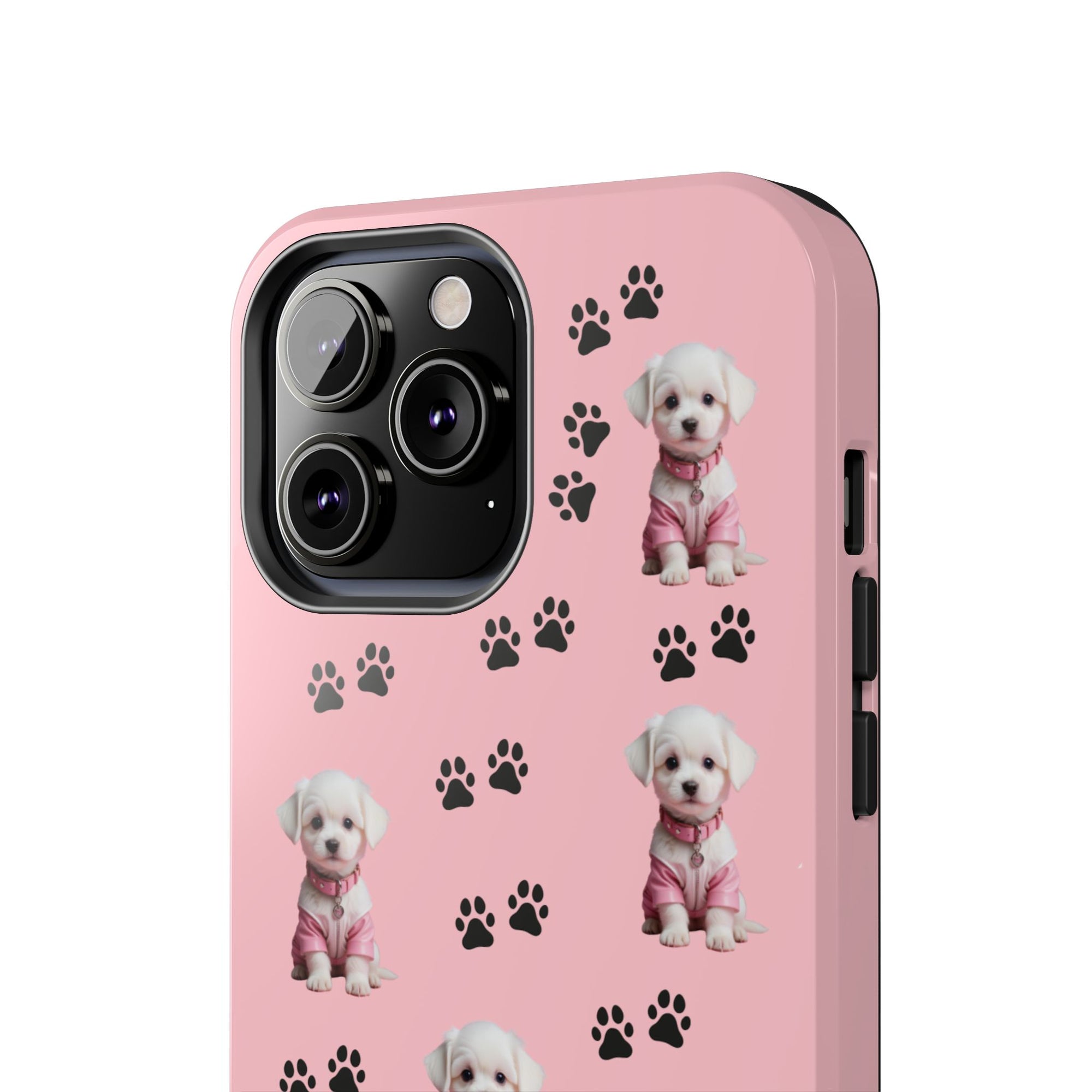 Tough Phone Case Cute Dog & Paws Design