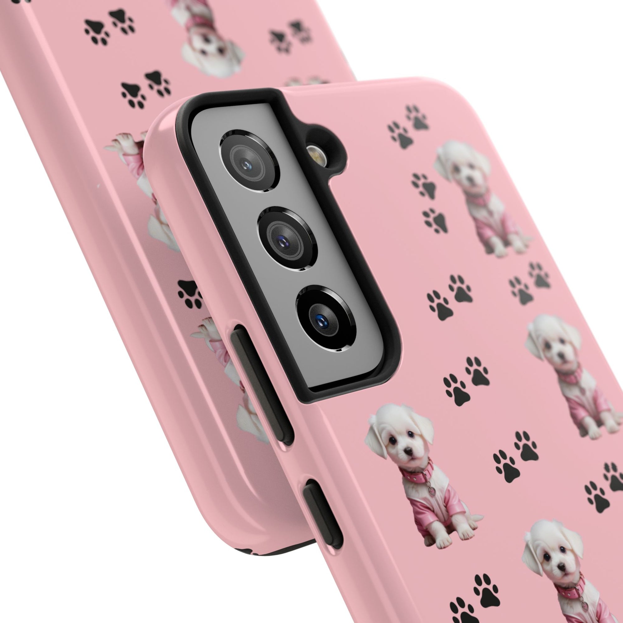 Tough Phone Case Cute Dog & Paws Design