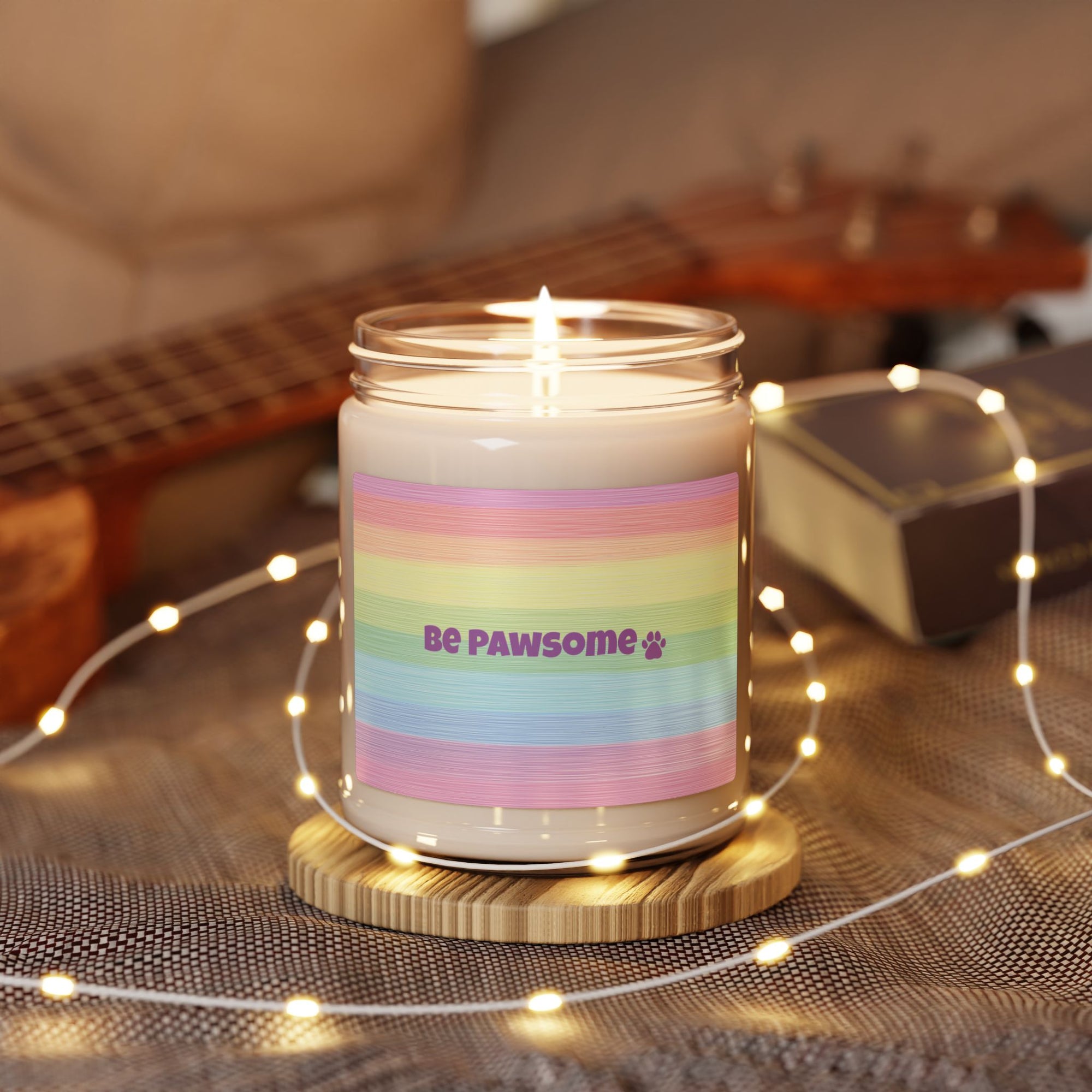 Colorful Pawsome Scented Soy Candle - Aromatherapy Gift