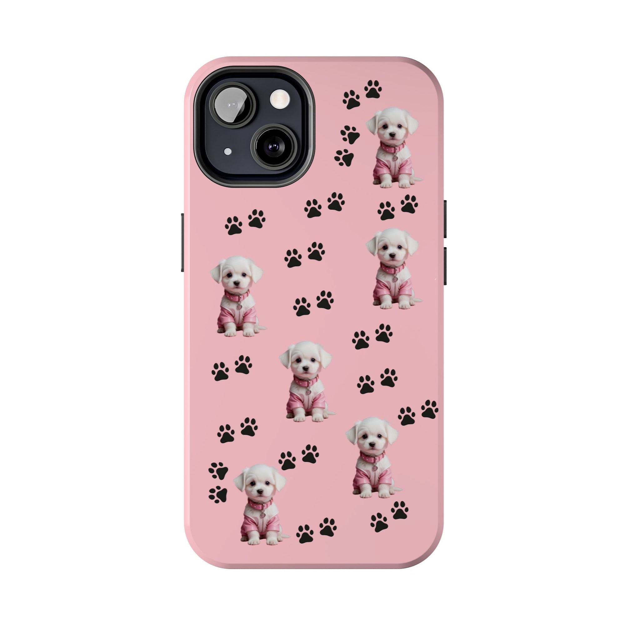Tough Phone Case Cute Dog & Paws Design