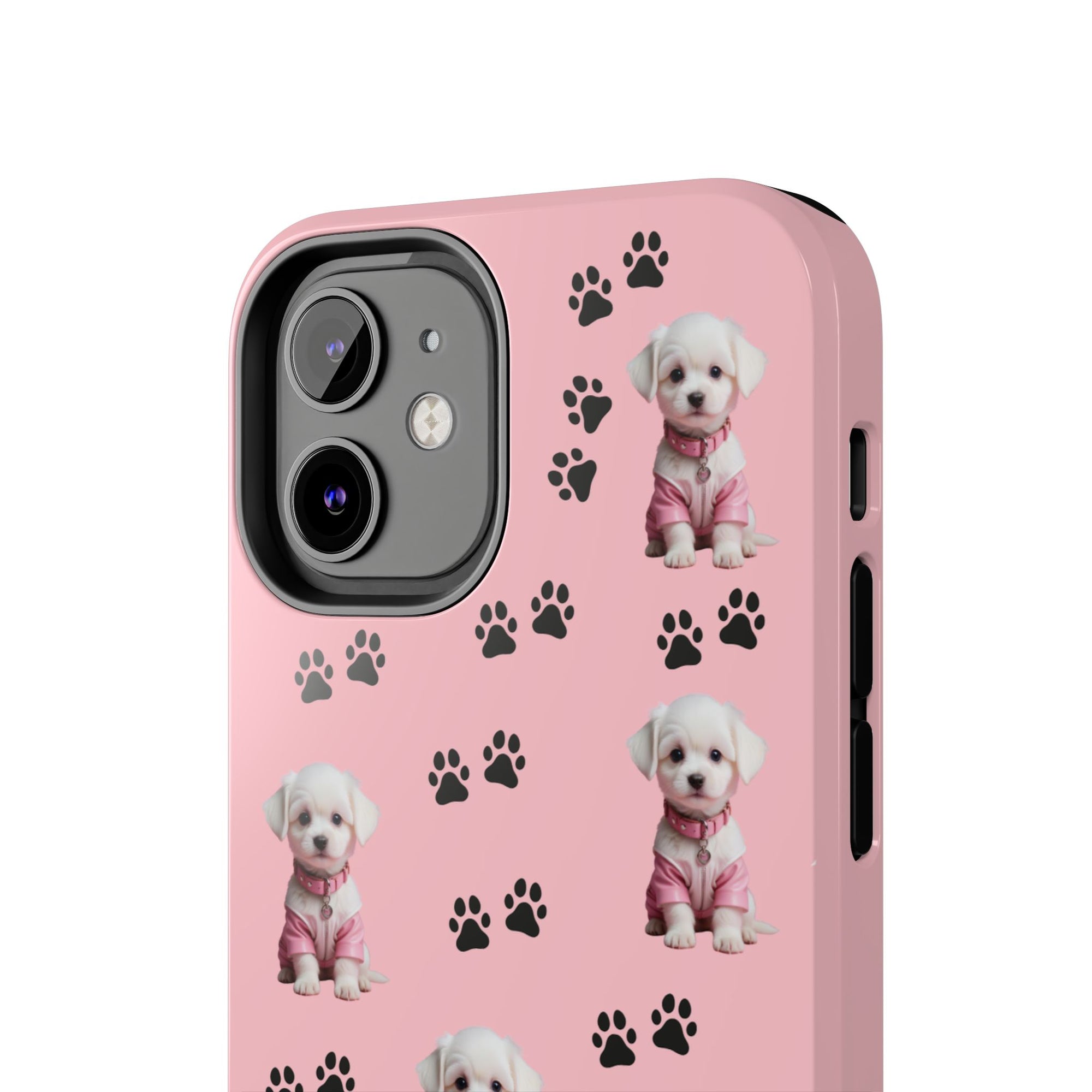 Tough Phone Case Cute Dog & Paws Design
