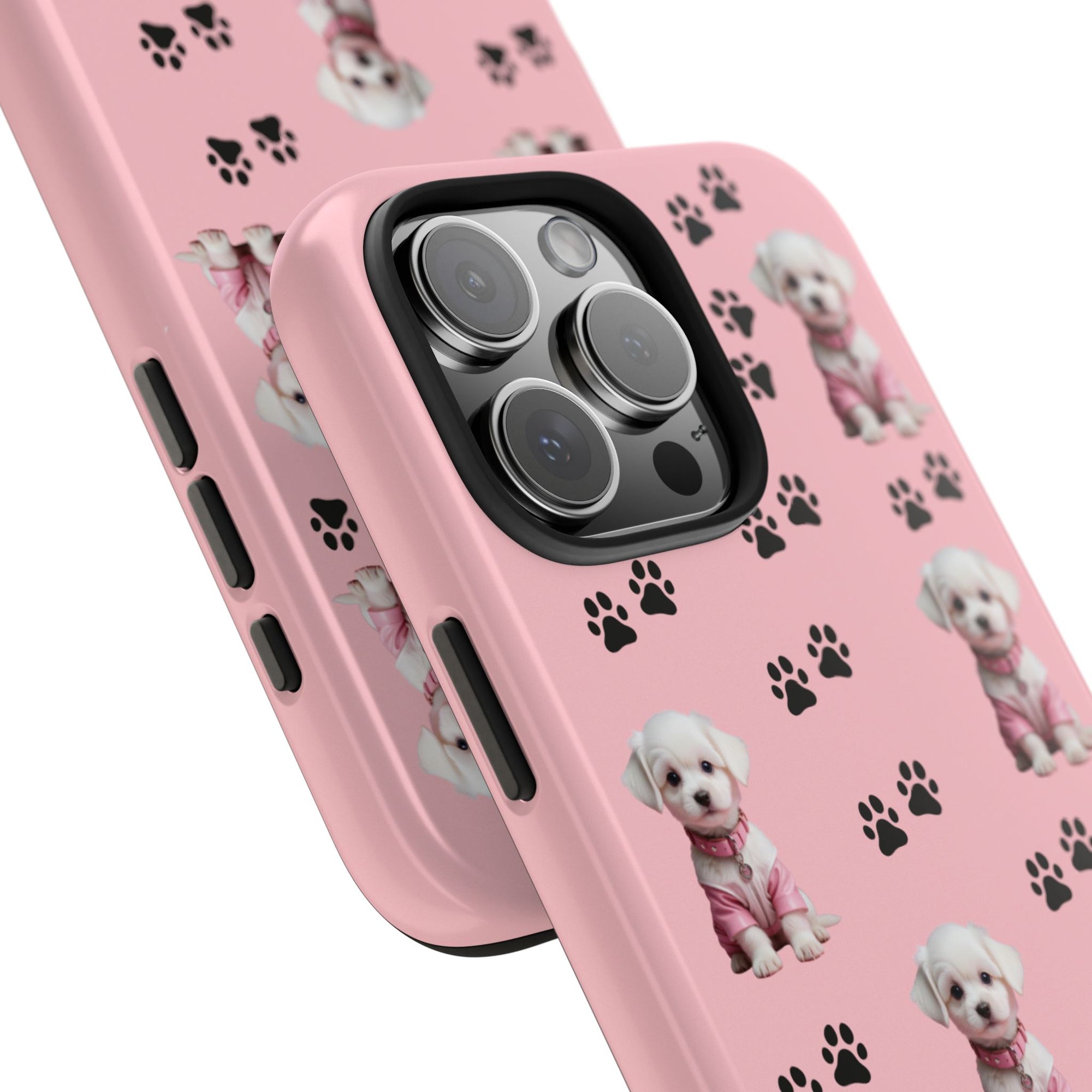 Tough Phone Case Cute Dog & Paws Design