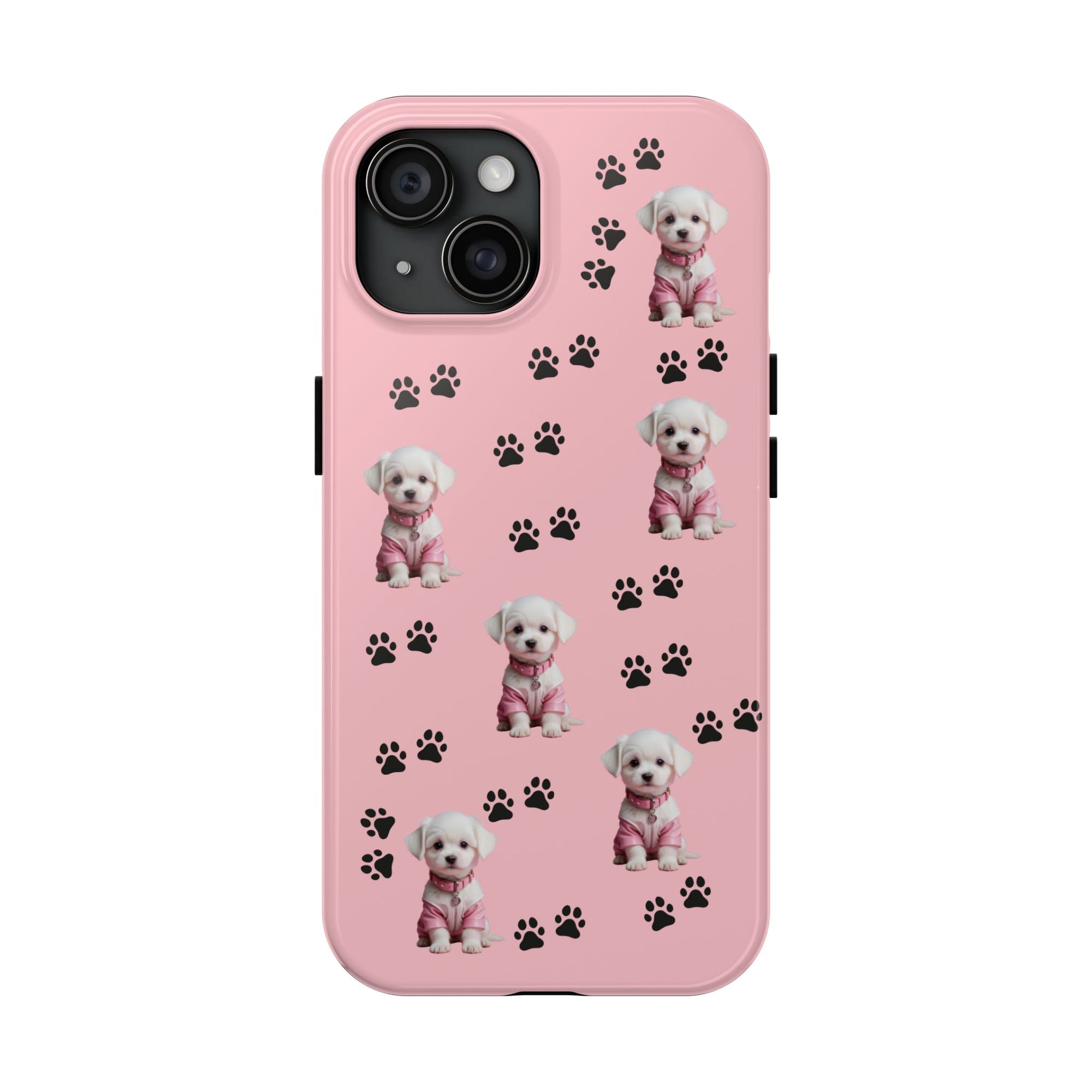 Tough Phone Case Cute Dog & Paws Design