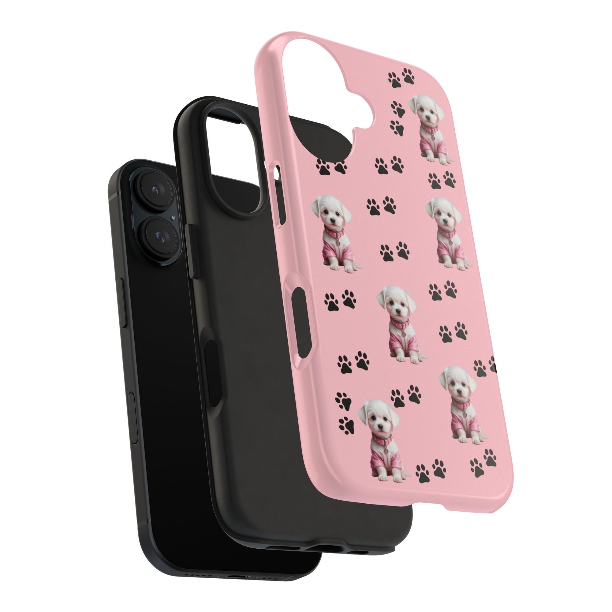 Tough Phone Case Cute Dog & Paws Design