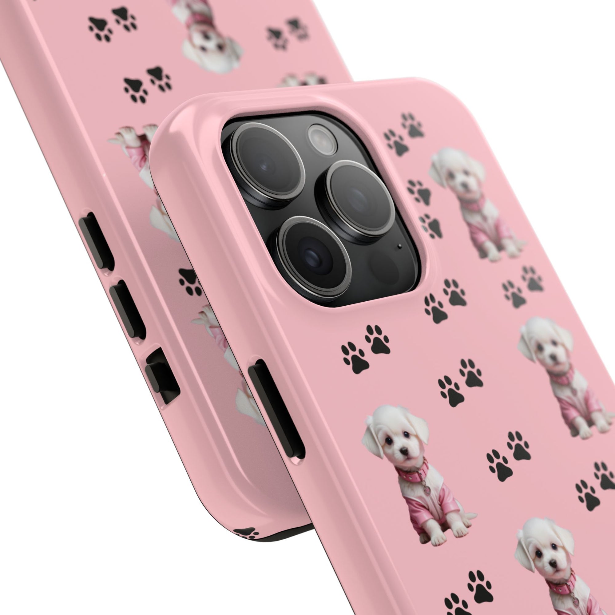 Tough Phone Case Cute Dog & Paws Design