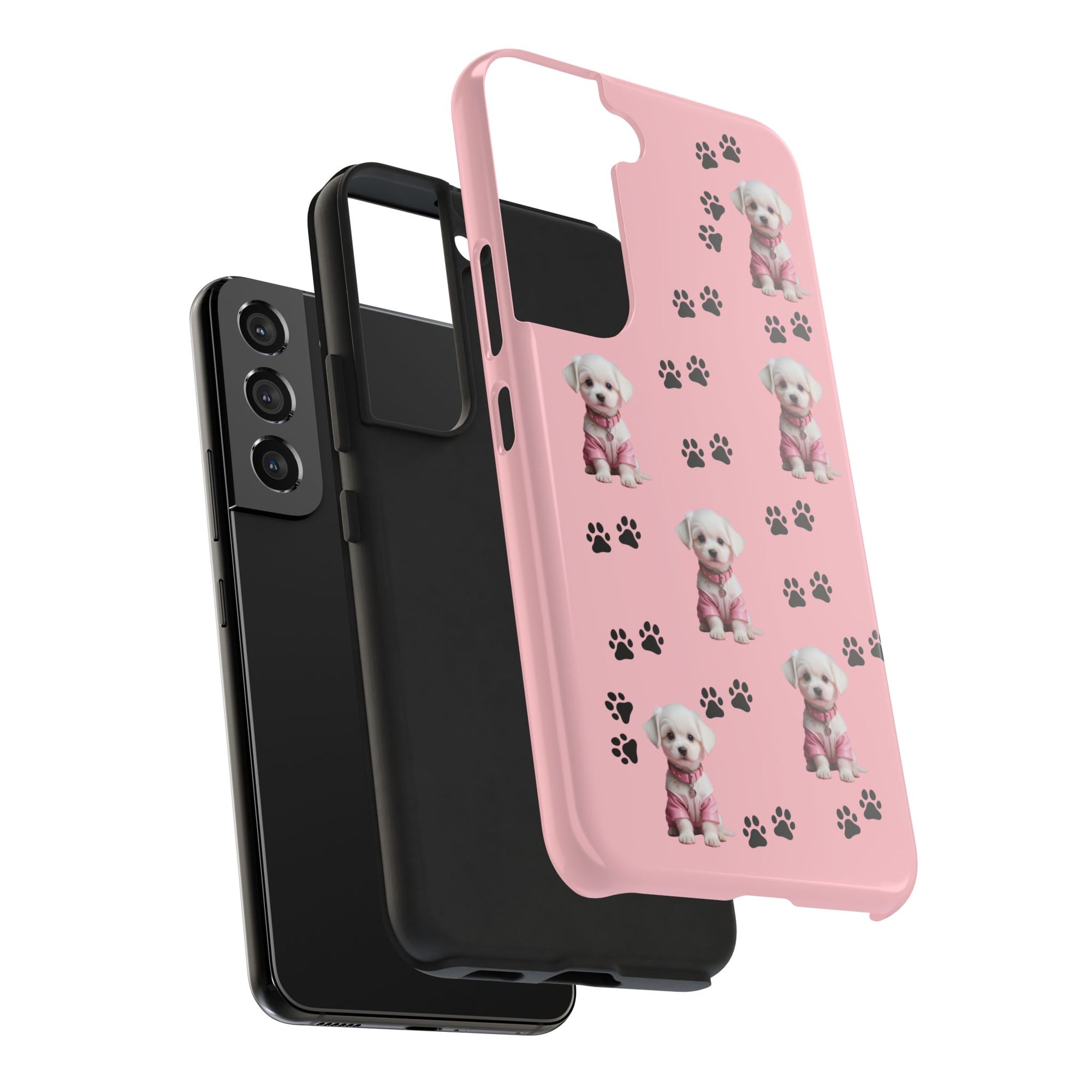 Tough Phone Case Cute Dog & Paws Design