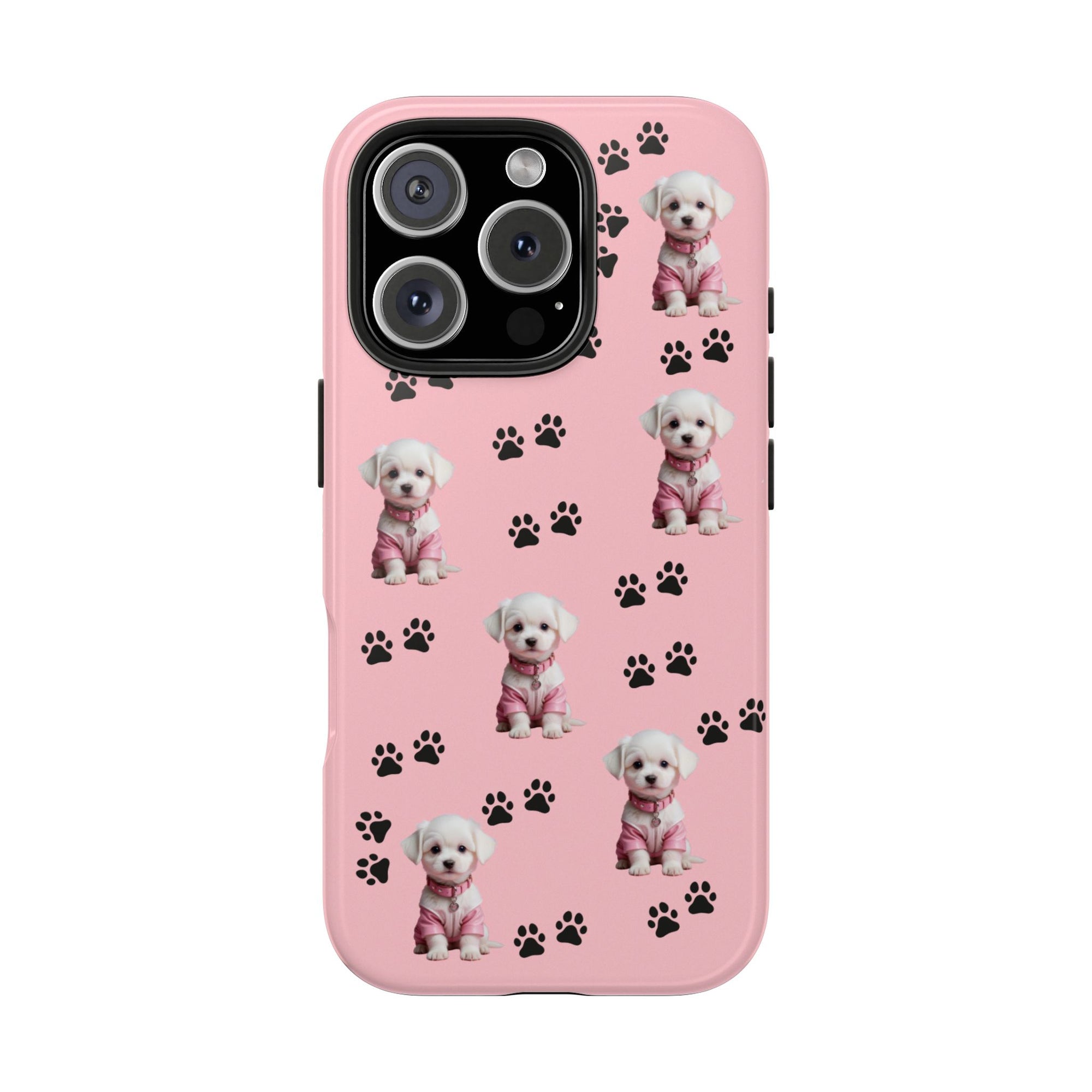 Tough Phone Case Cute Dog & Paws Design