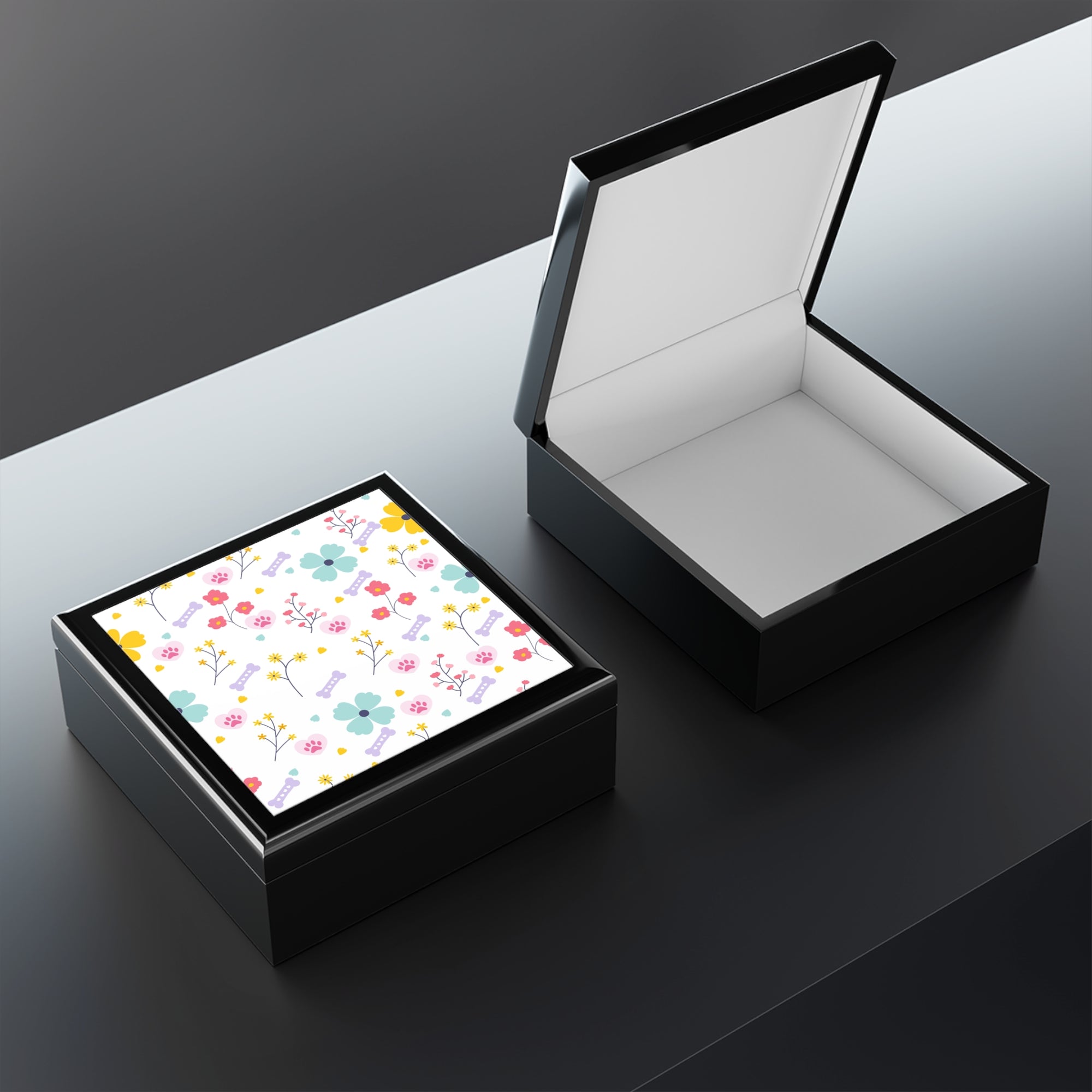 Colorful Floral Jewelry Box