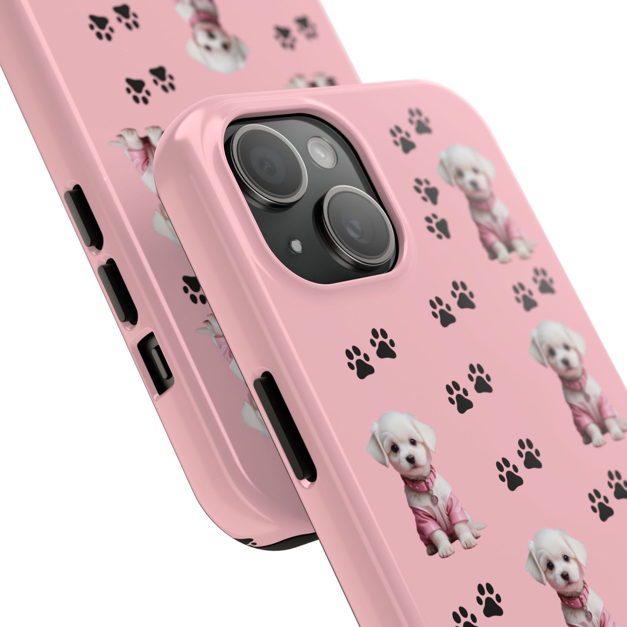 Tough Phone Case Cute Dog & Paws Design