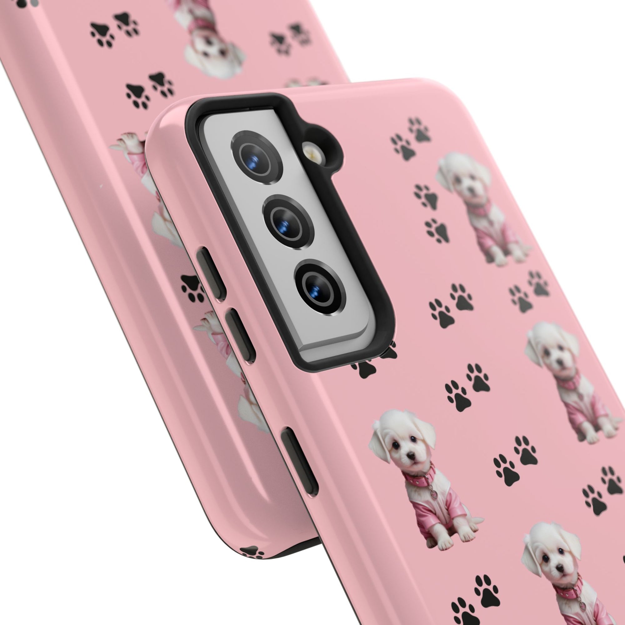 Tough Phone Case Cute Dog & Paws Design
