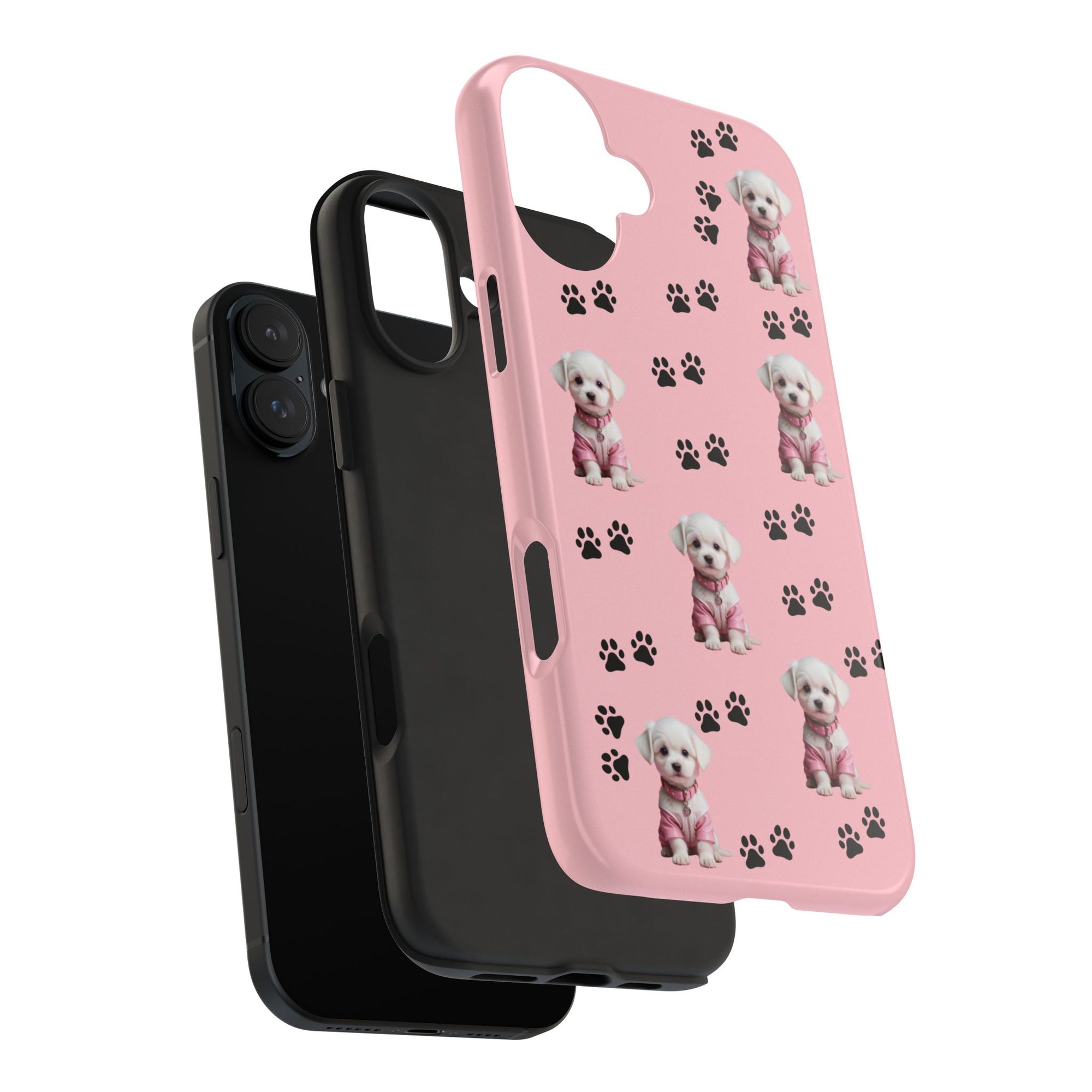 Tough Phone Case Cute Dog & Paws Design