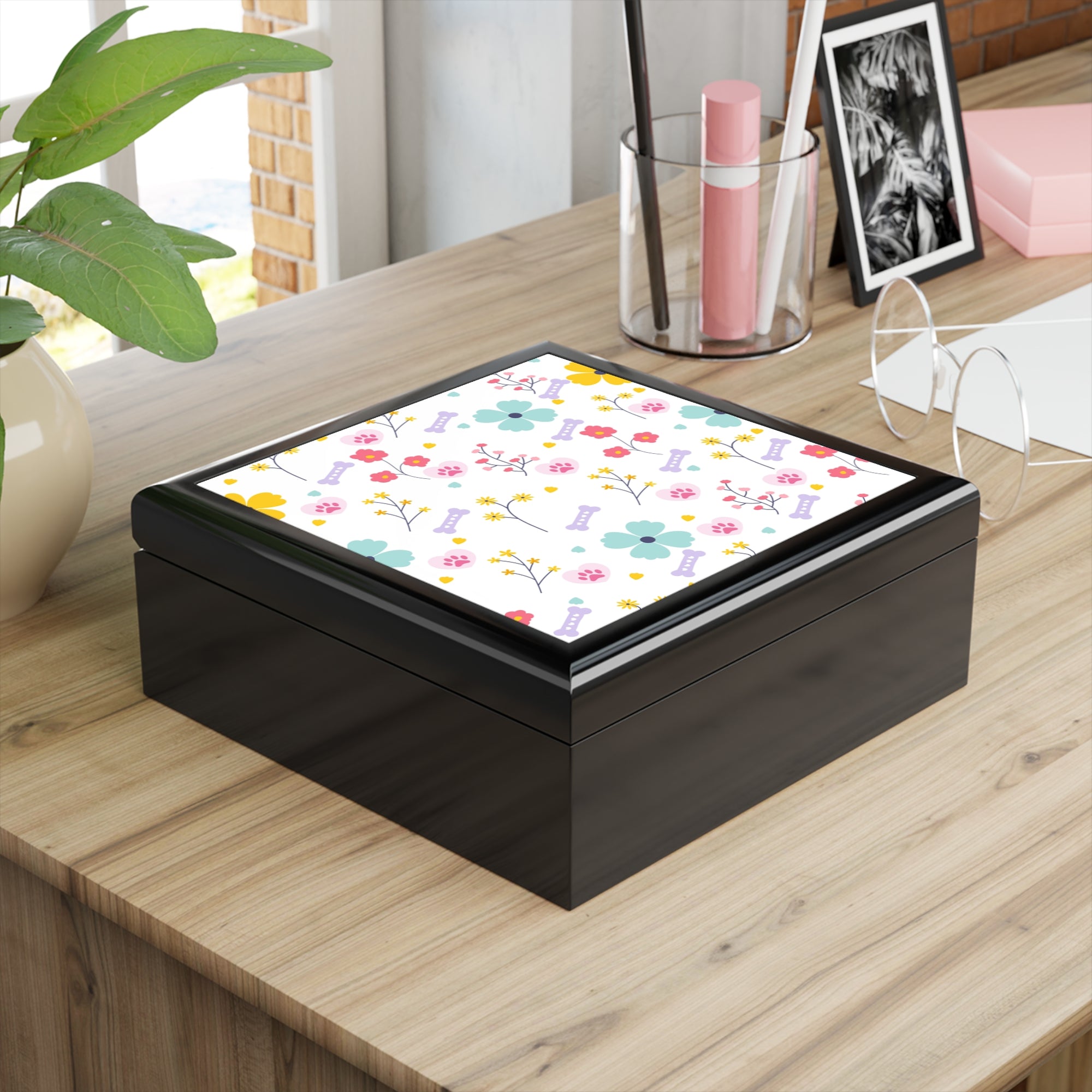 Colorful Floral Jewelry Box