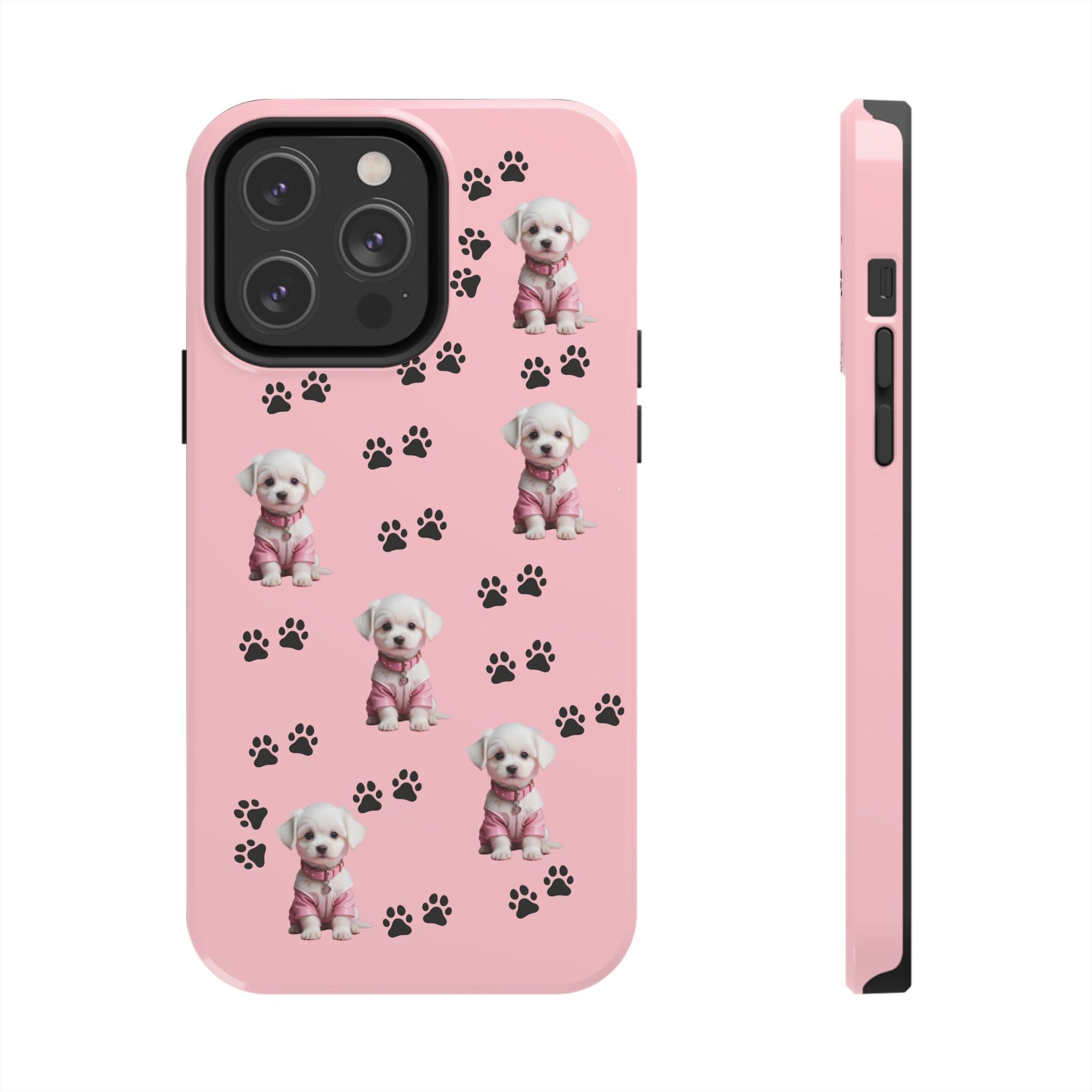 Tough Phone Case Cute Dog & Paws Design