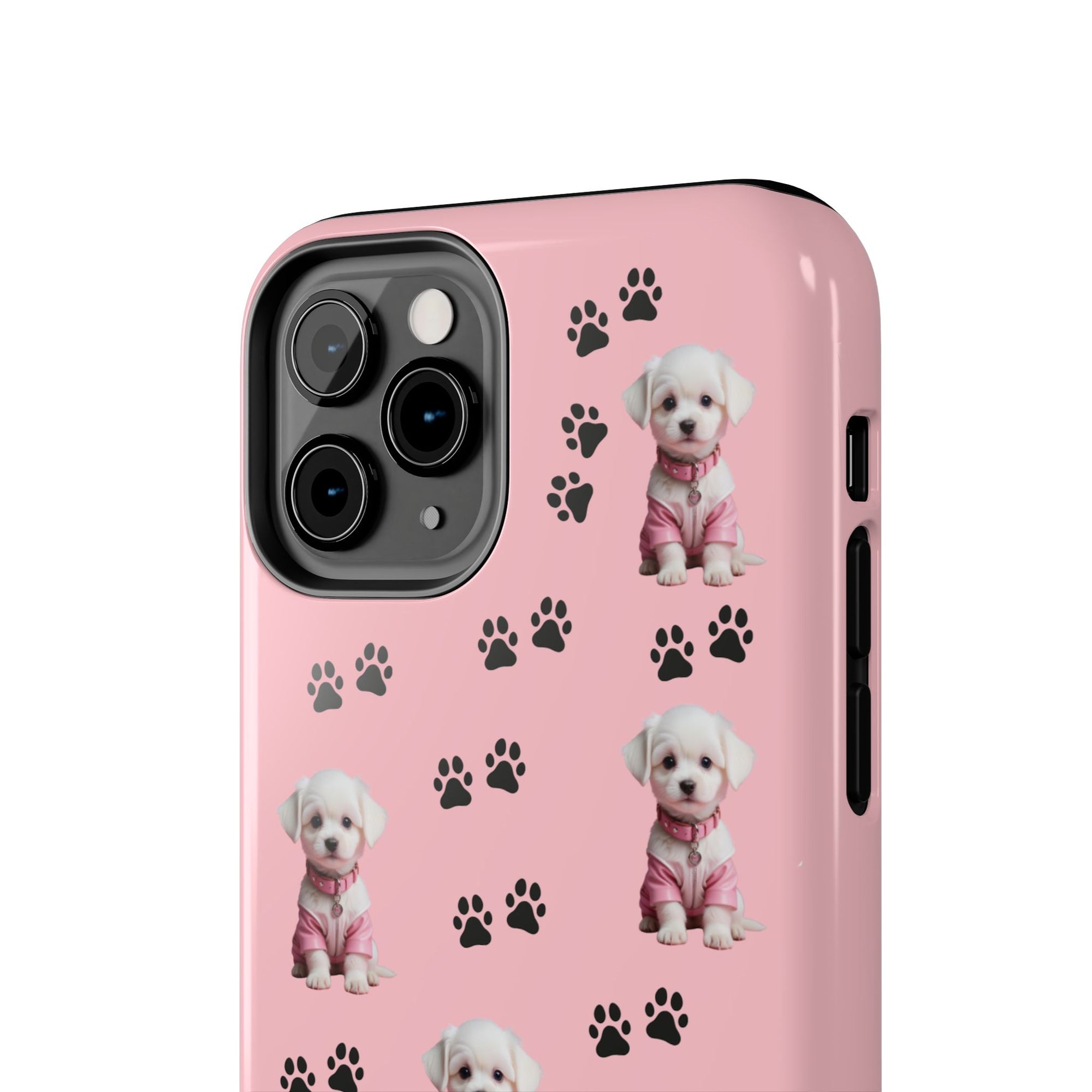 Tough Phone Case Cute Dog & Paws Design