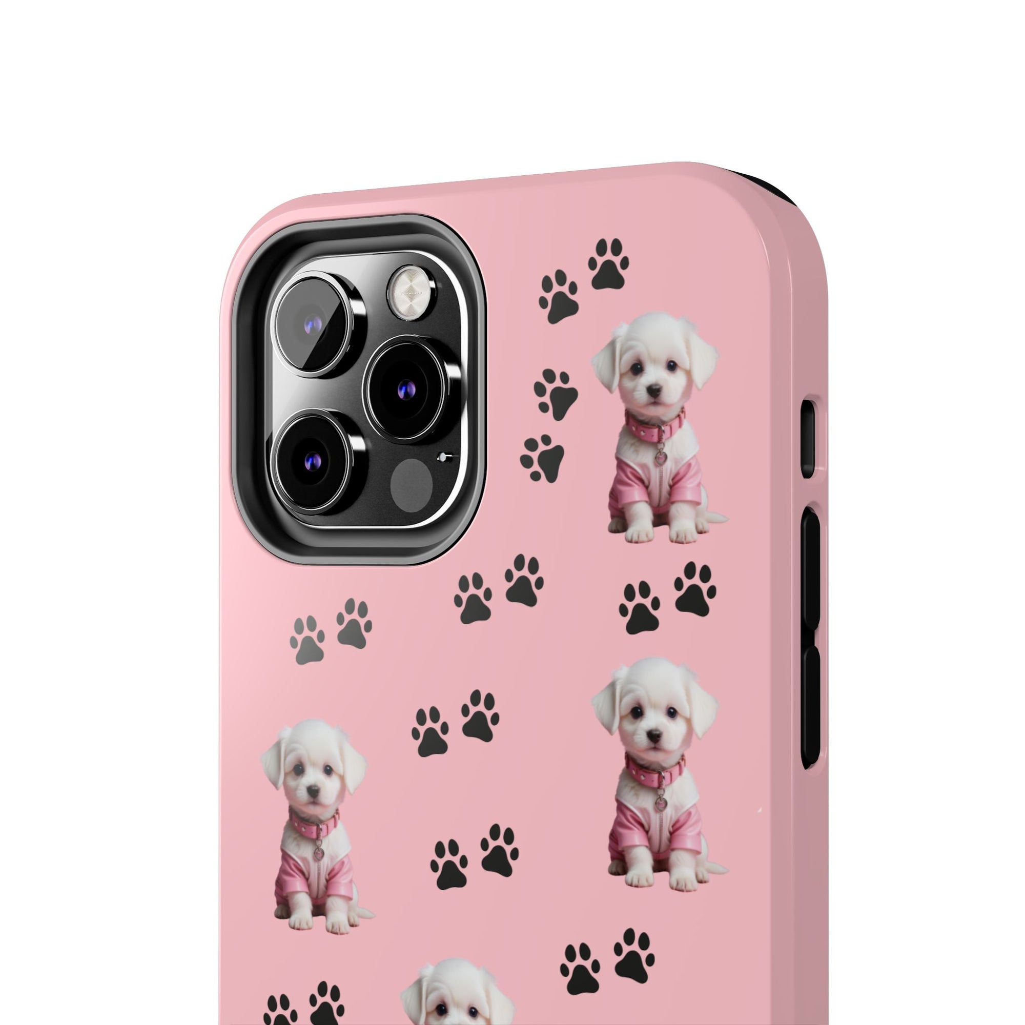 Tough Phone Case Cute Dog & Paws Design