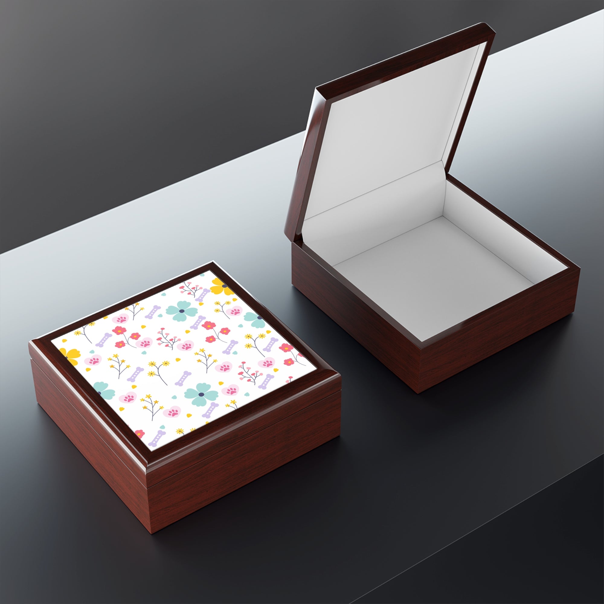 Colorful Floral Jewelry Box