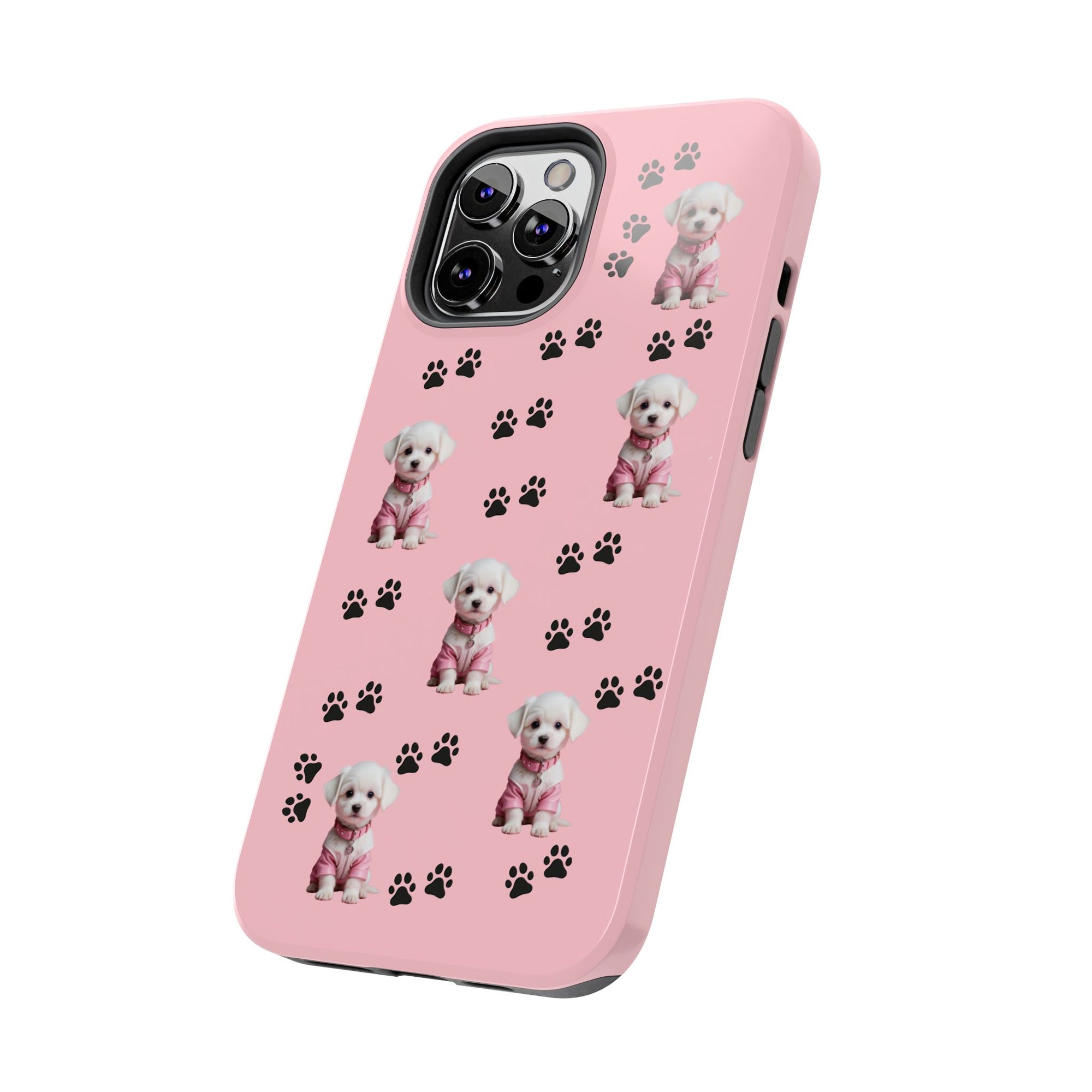 Tough Phone Case Cute Dog & Paws Design