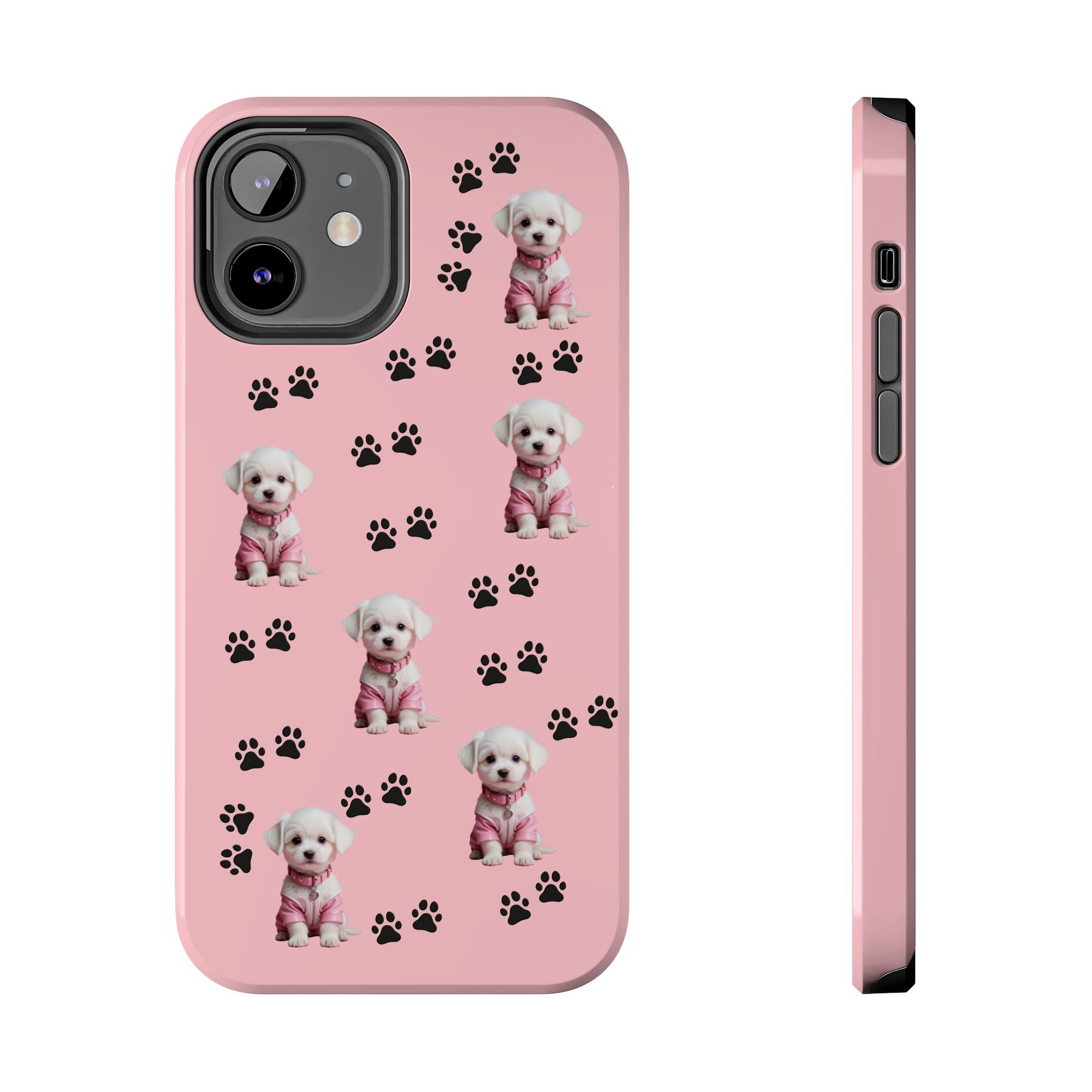 Tough Phone Case Cute Dog & Paws Design