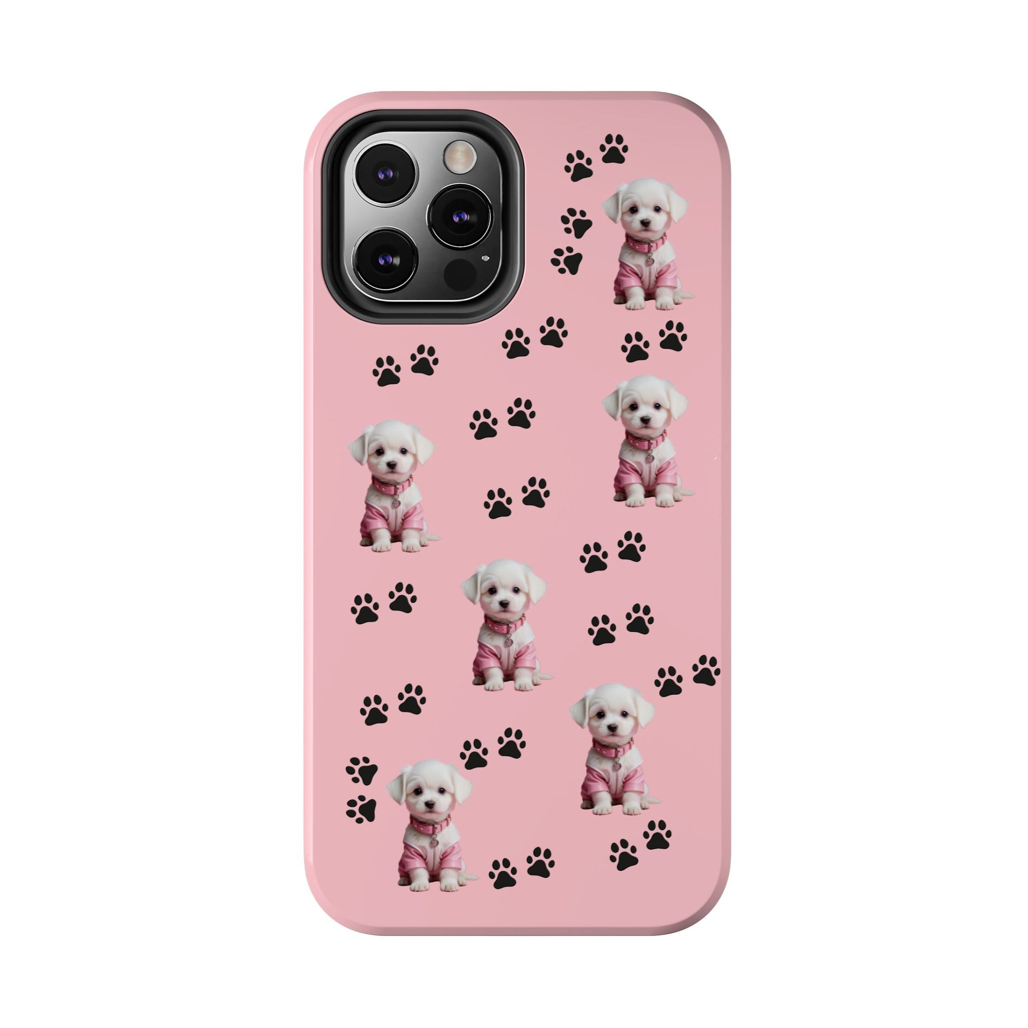 Tough Phone Case Cute Dog & Paws Design