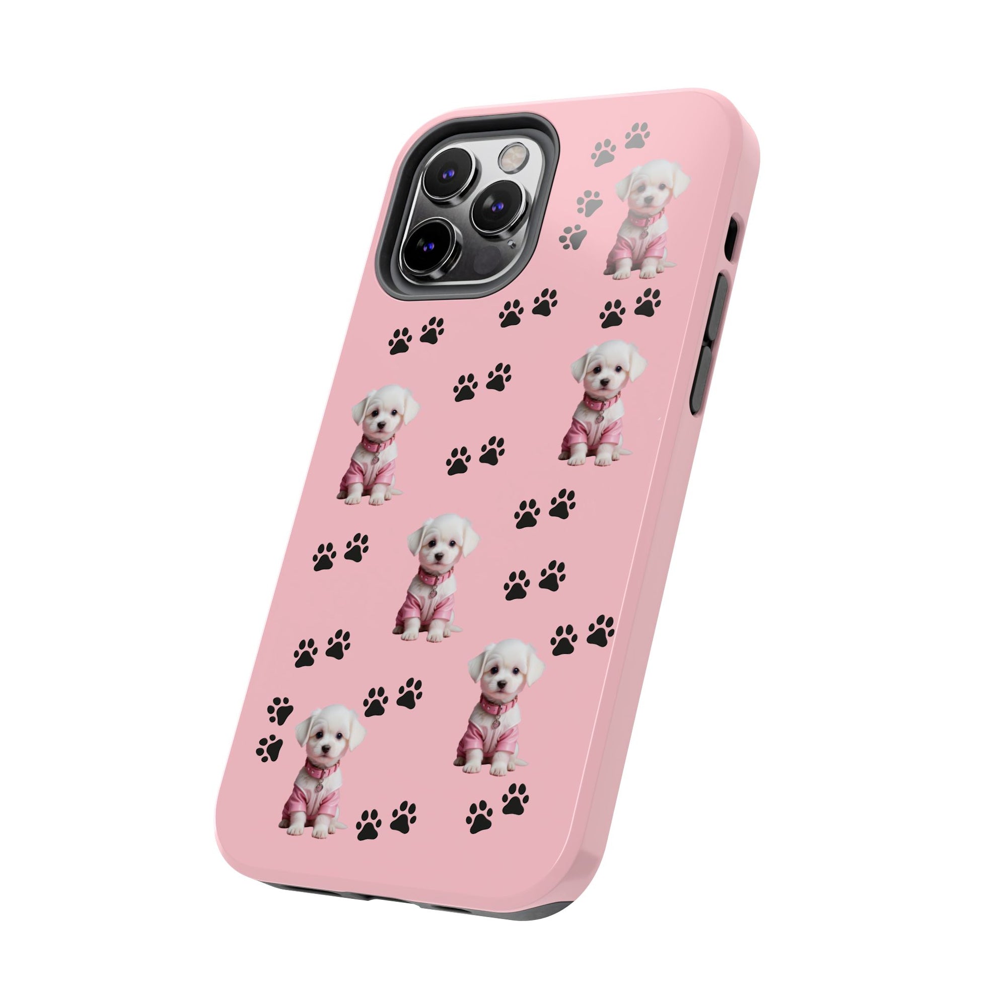 Tough Phone Case Cute Dog & Paws Design