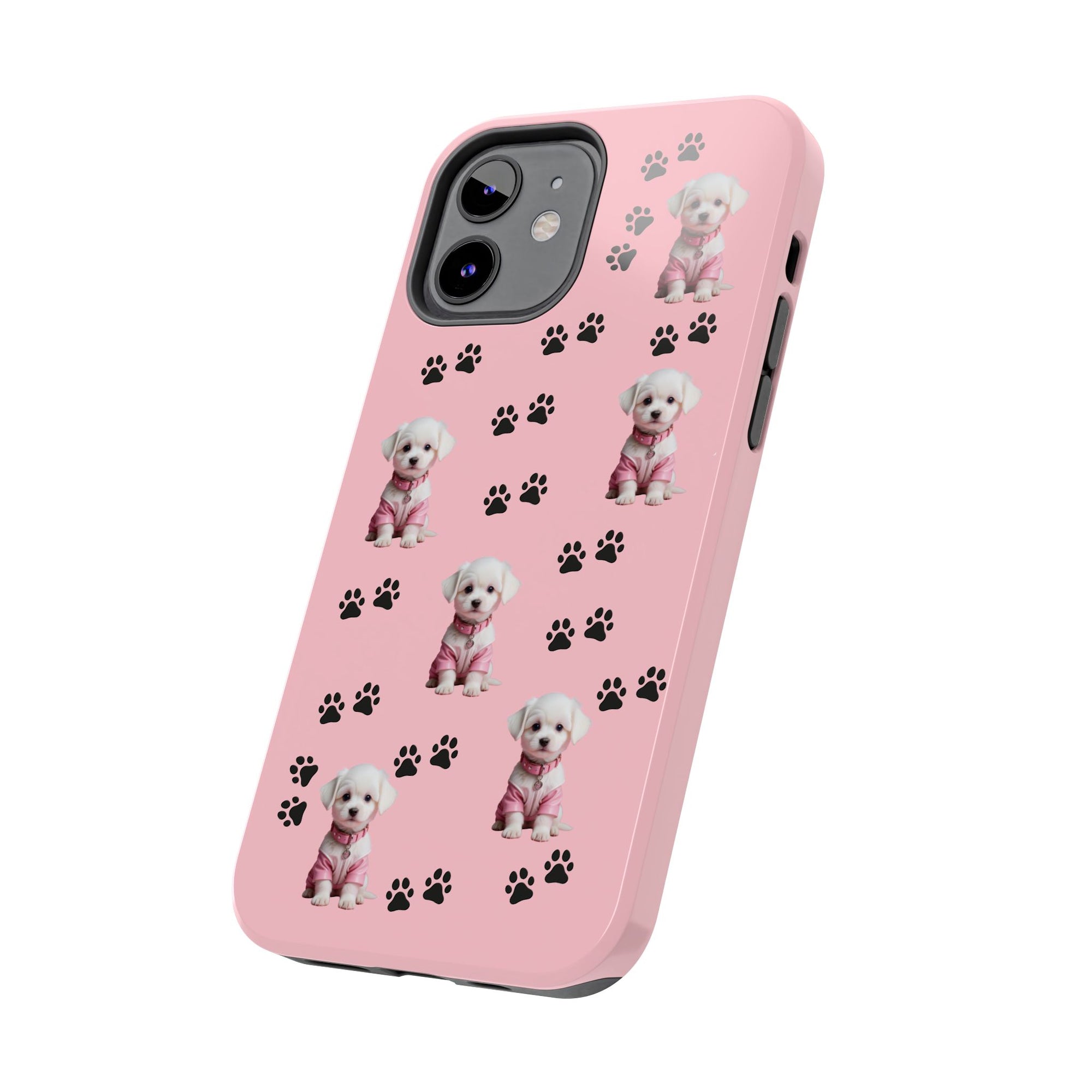 Tough Phone Case Cute Dog & Paws Design