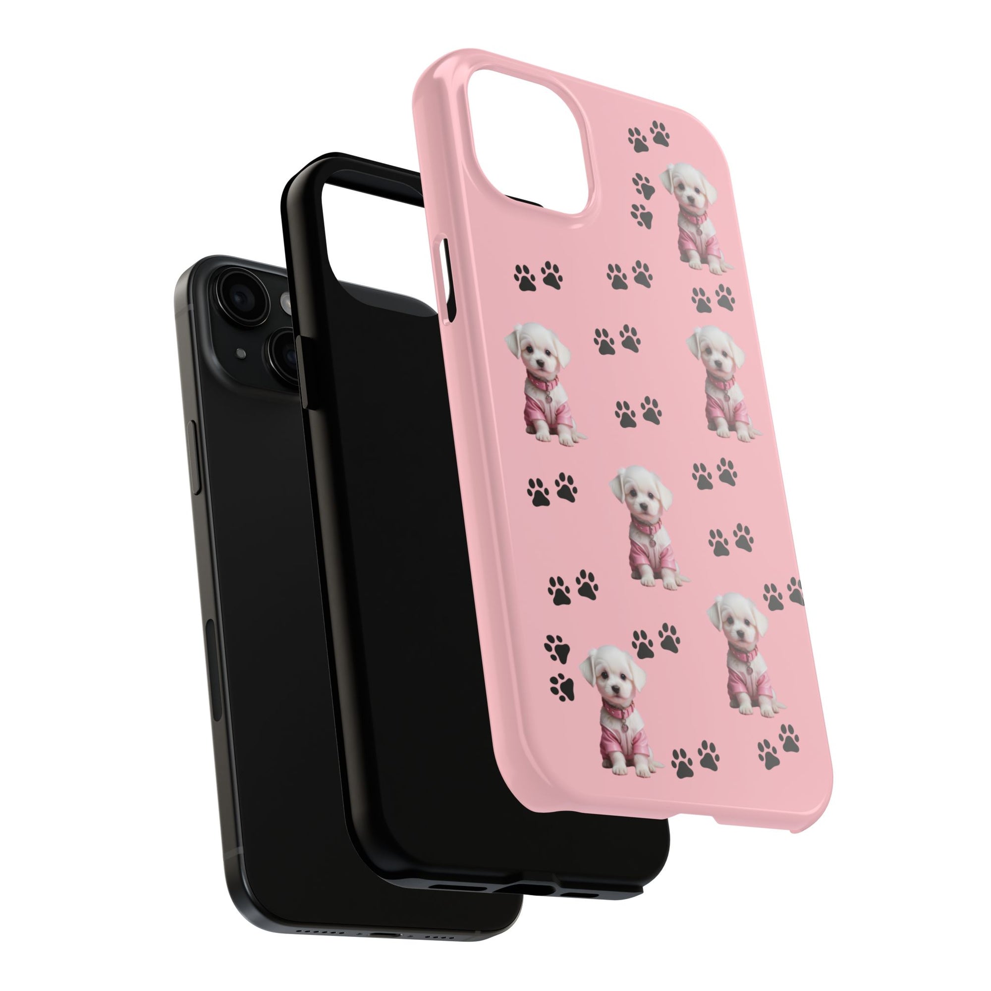 Tough Phone Case Cute Dog & Paws Design