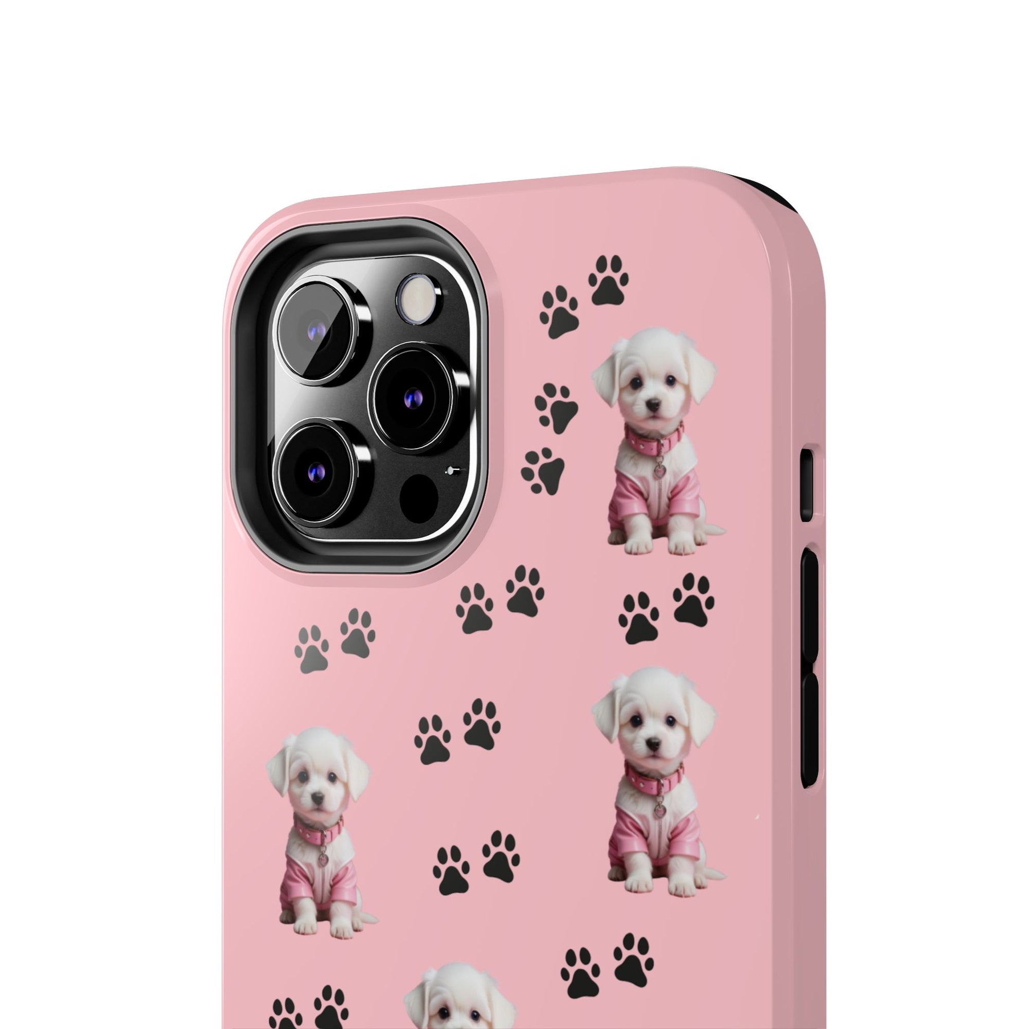 Tough Phone Case Cute Dog & Paws Design