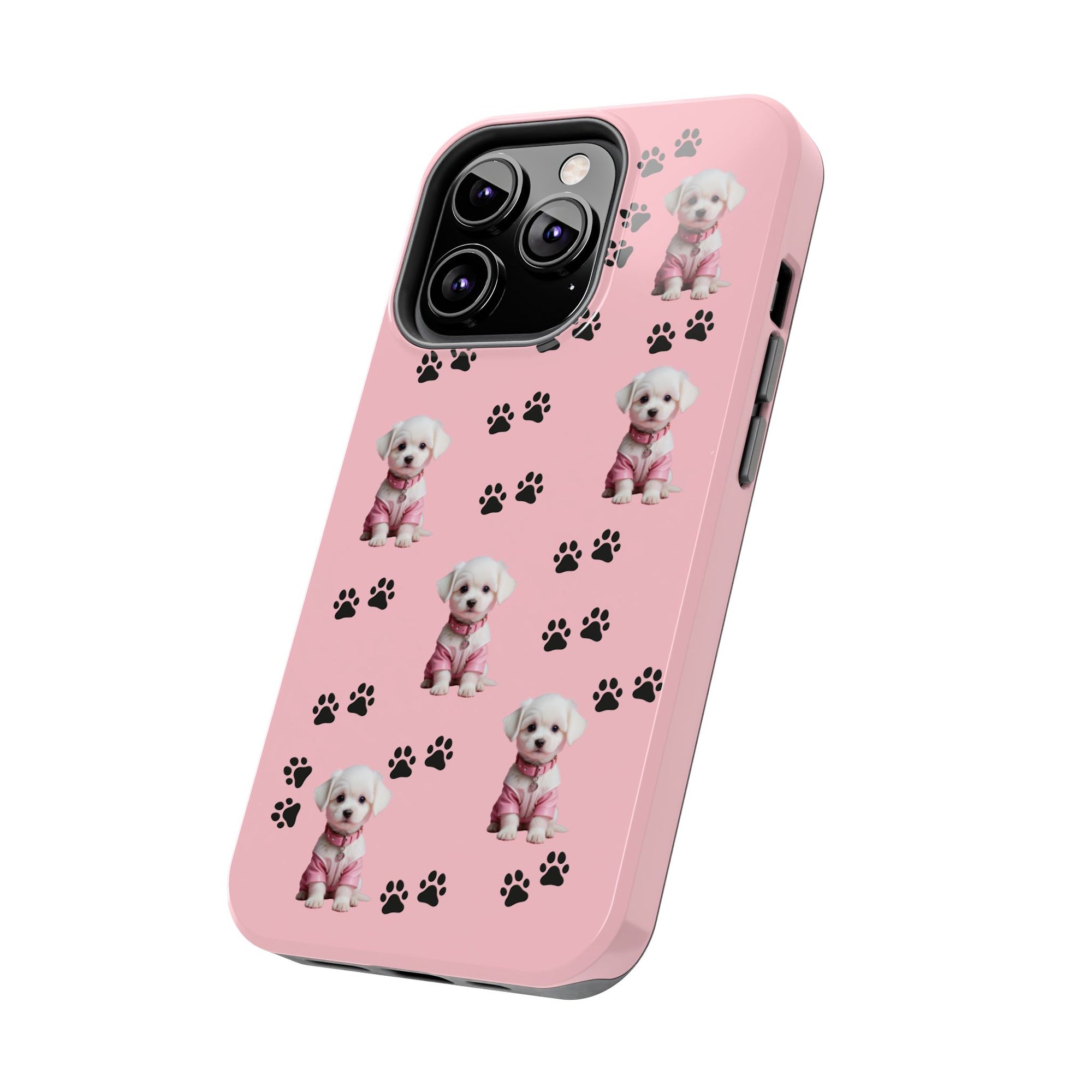 Tough Phone Case Cute Dog & Paws Design