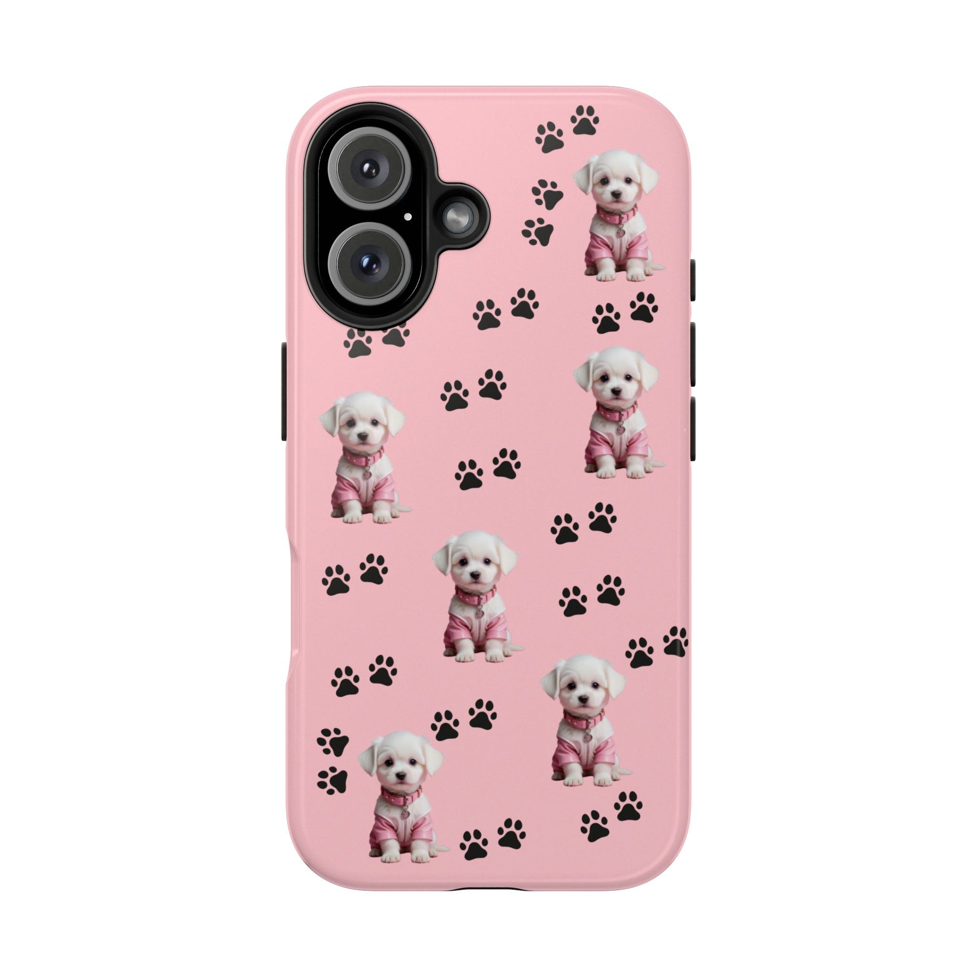 Tough Phone Case Cute Dog & Paws Design