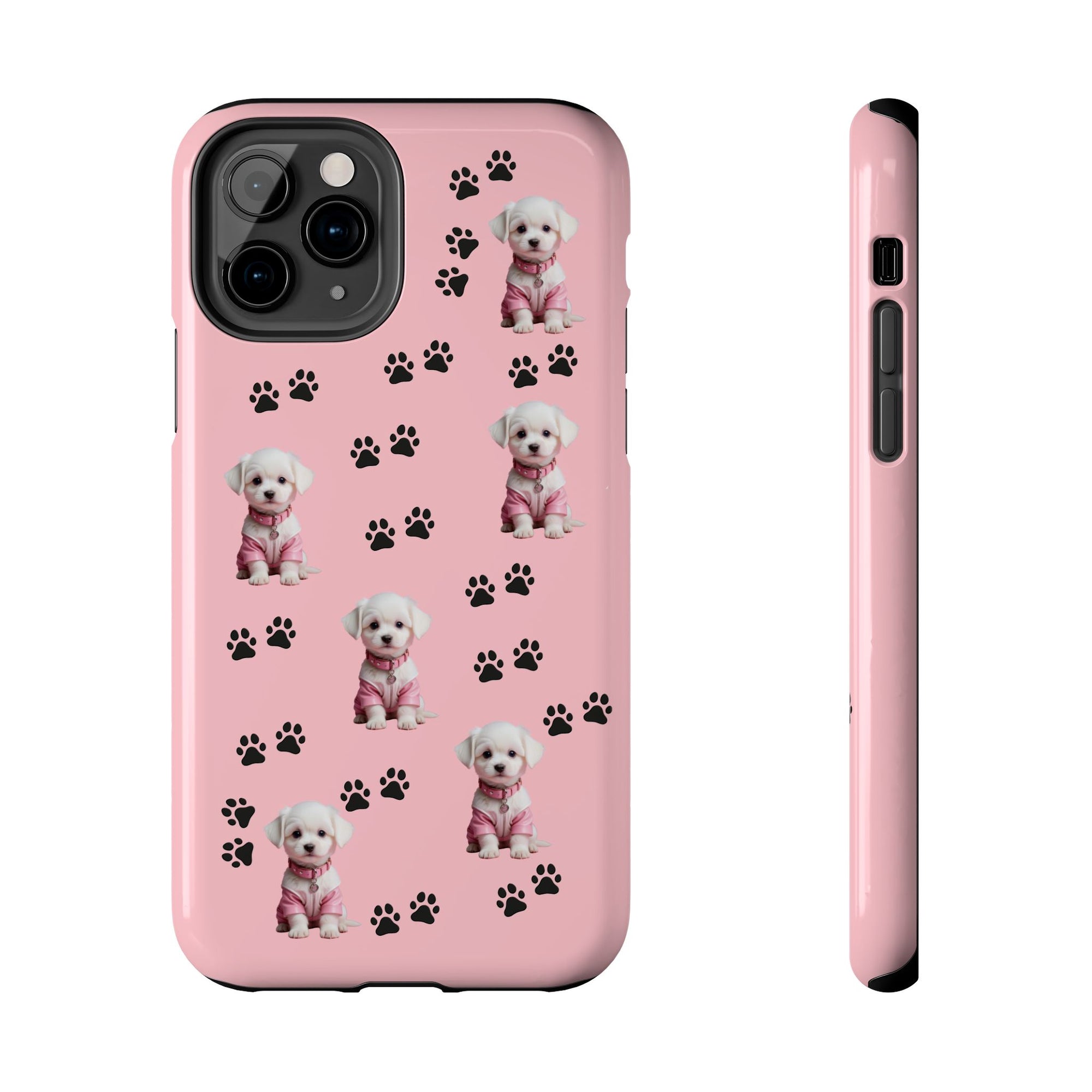 Tough Phone Case Cute Dog & Paws Design