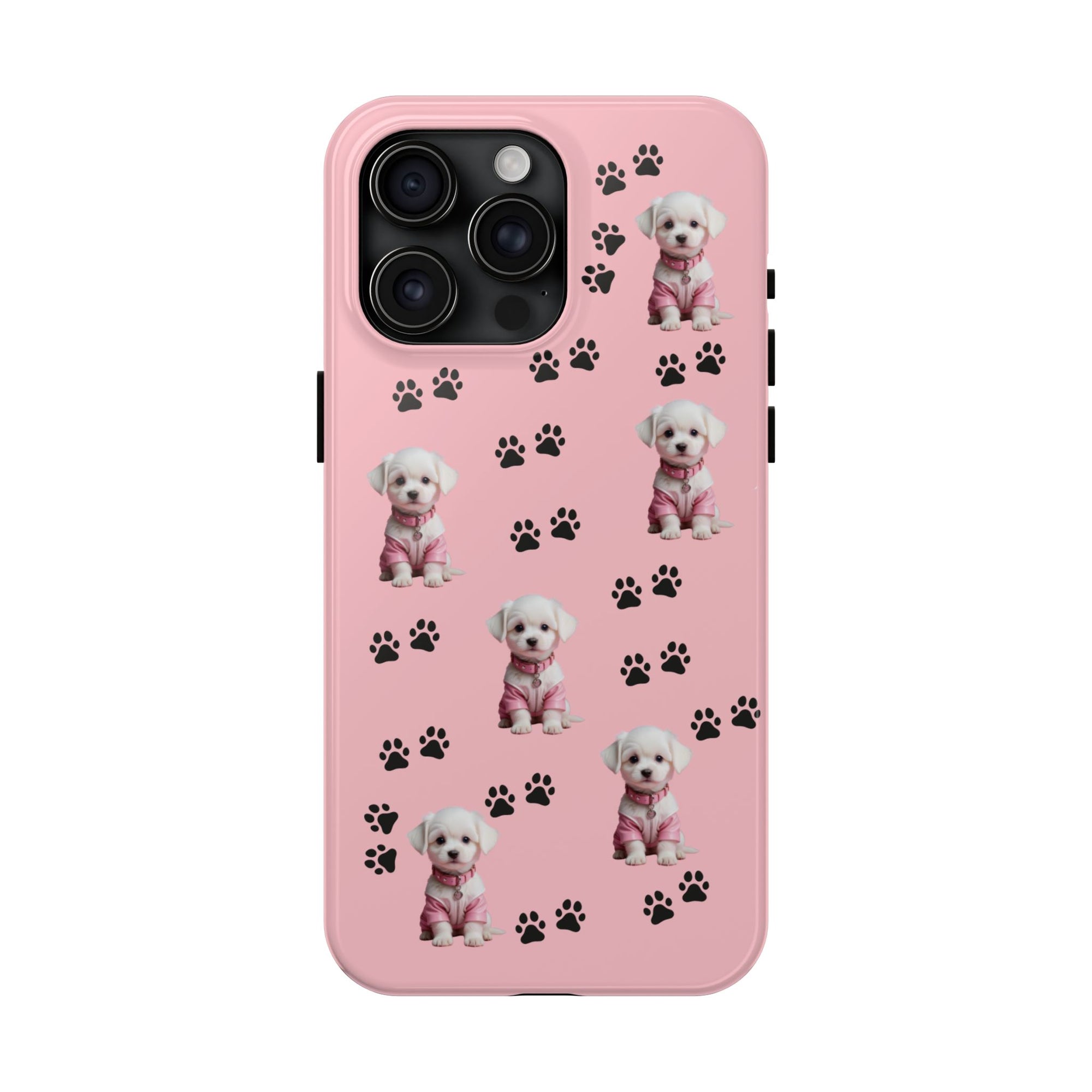 Tough Phone Case Cute Dog & Paws Design
