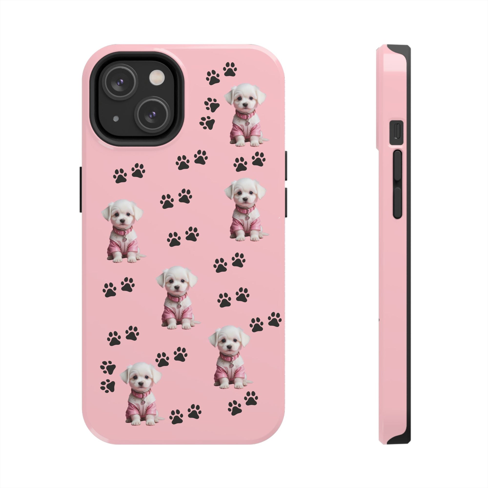 Tough Phone Case Cute Dog & Paws Design