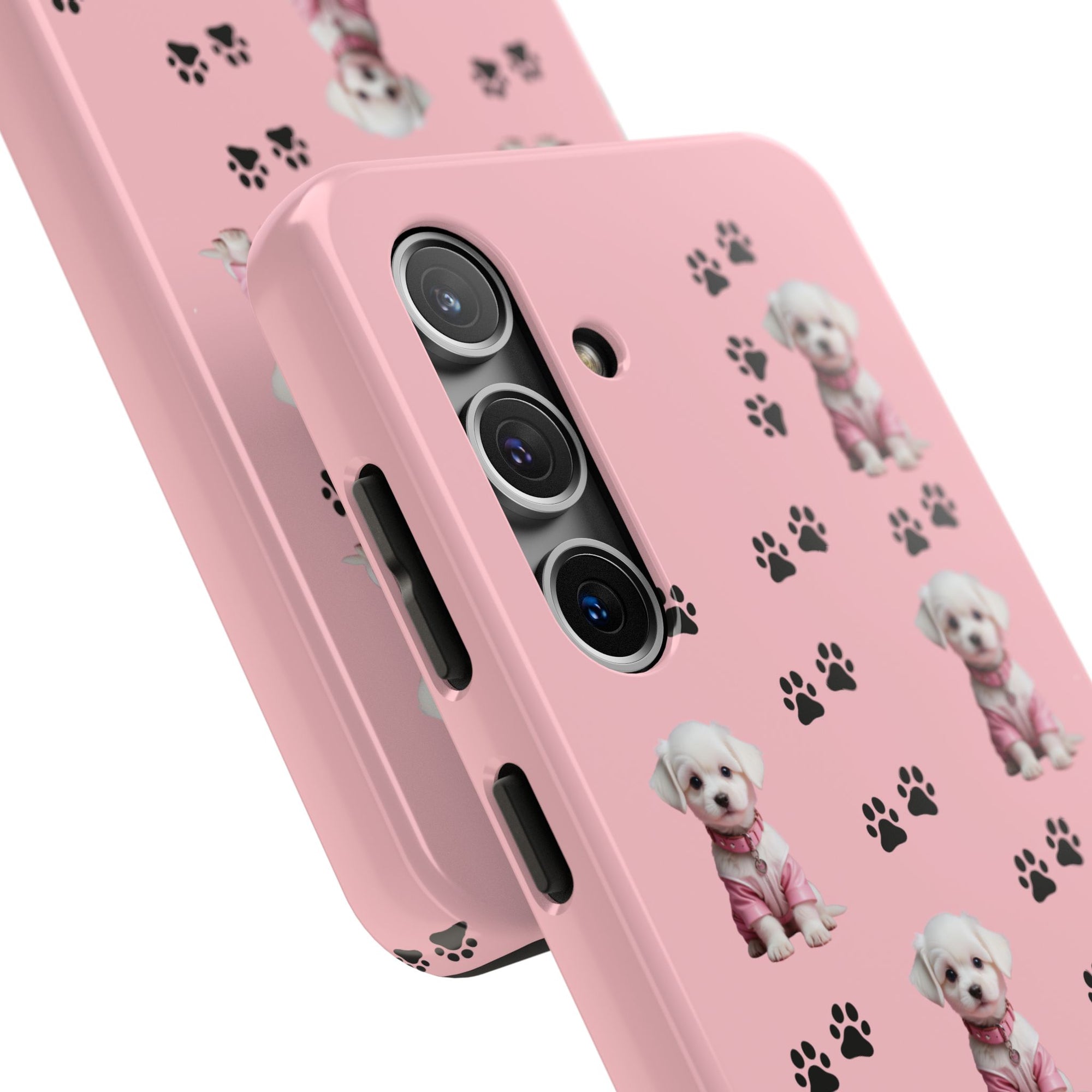 Tough Phone Case Cute Dog & Paws Design