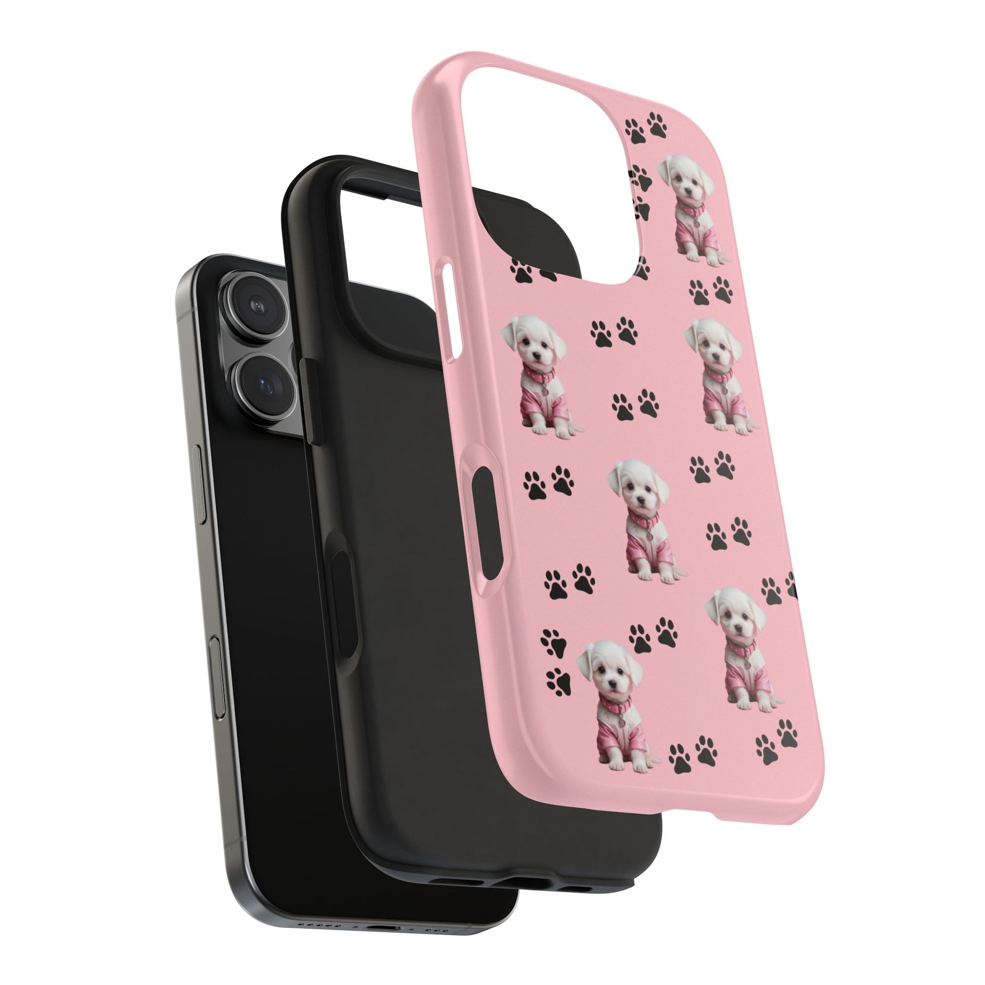 Tough Phone Case Cute Dog & Paws Design