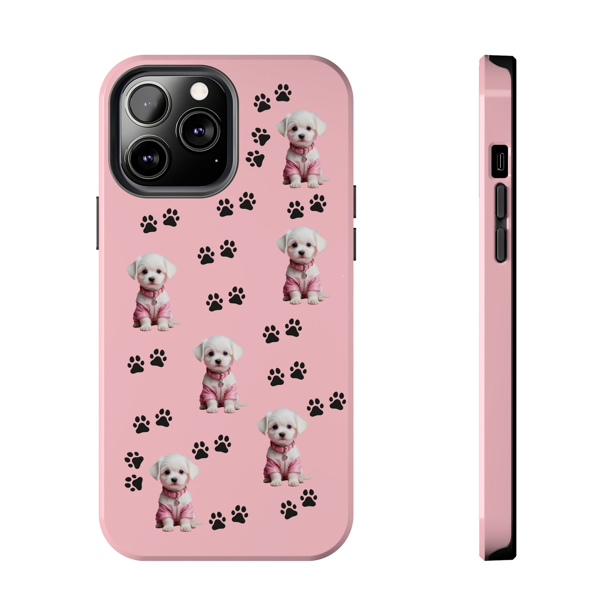 Tough Phone Case Cute Dog & Paws Design