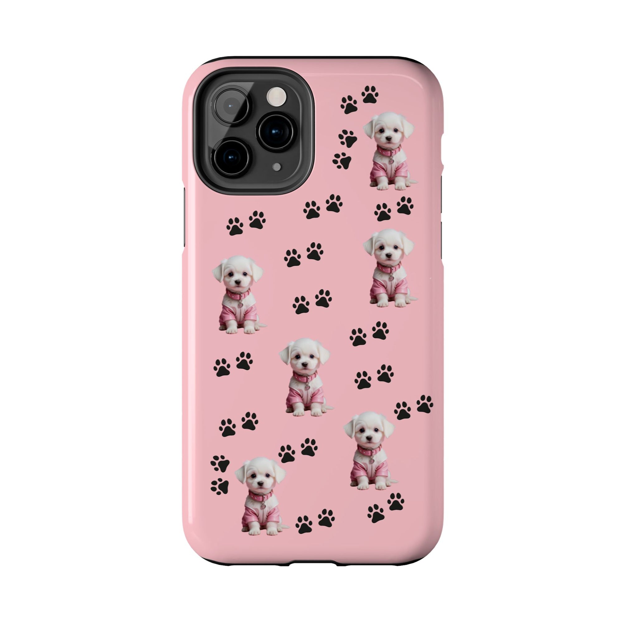 Tough Phone Case Cute Dog & Paws Design