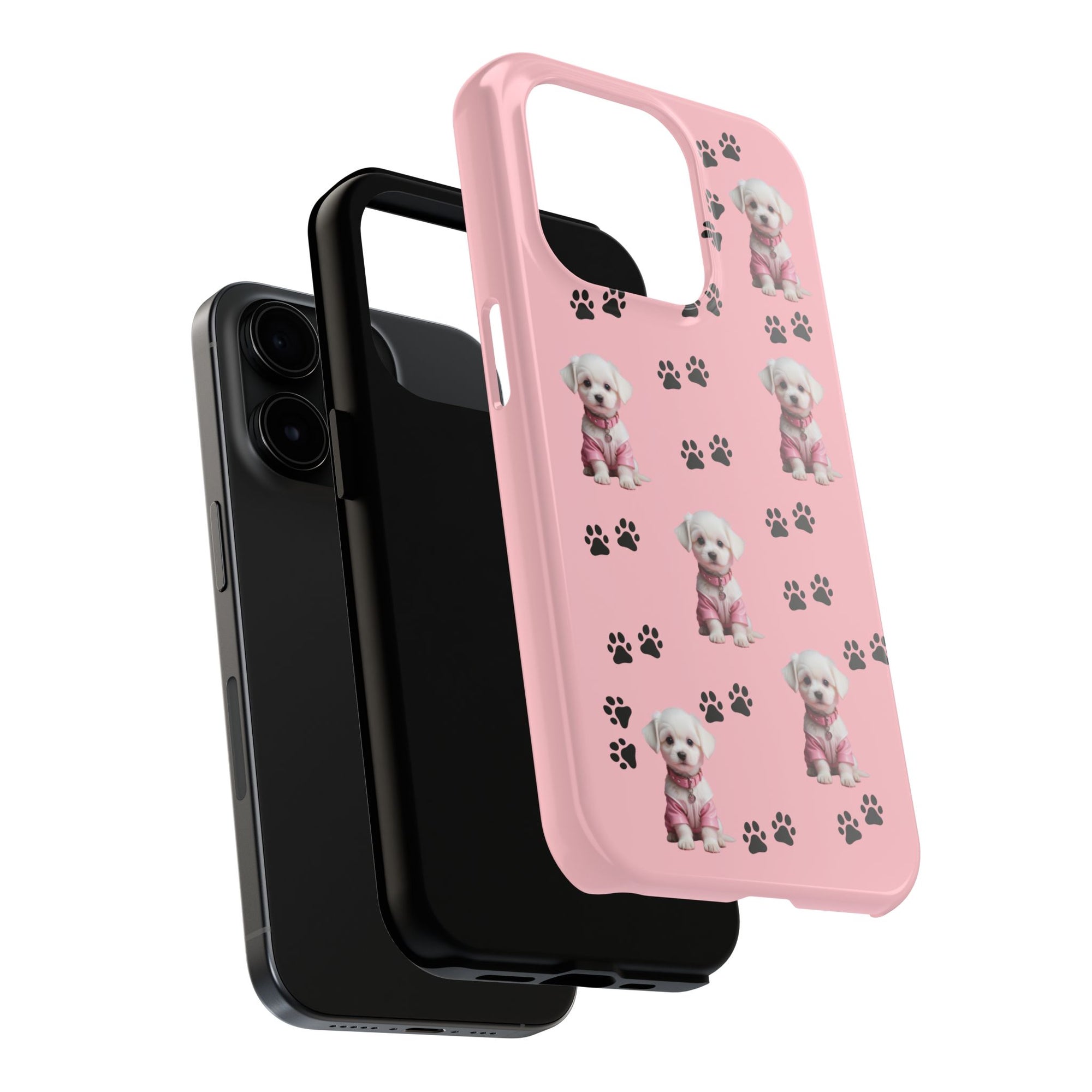 Tough Phone Case Cute Dog & Paws Design