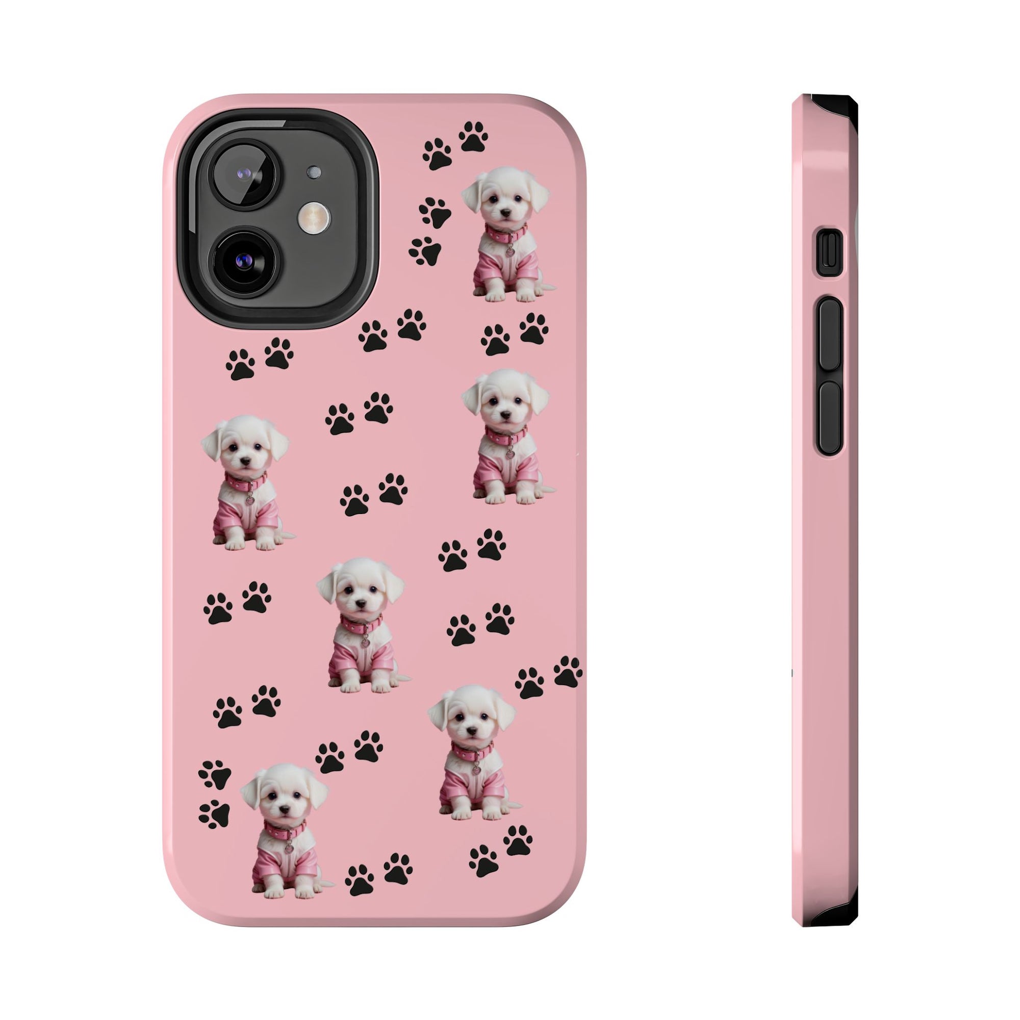 Tough Phone Case Cute Dog & Paws Design