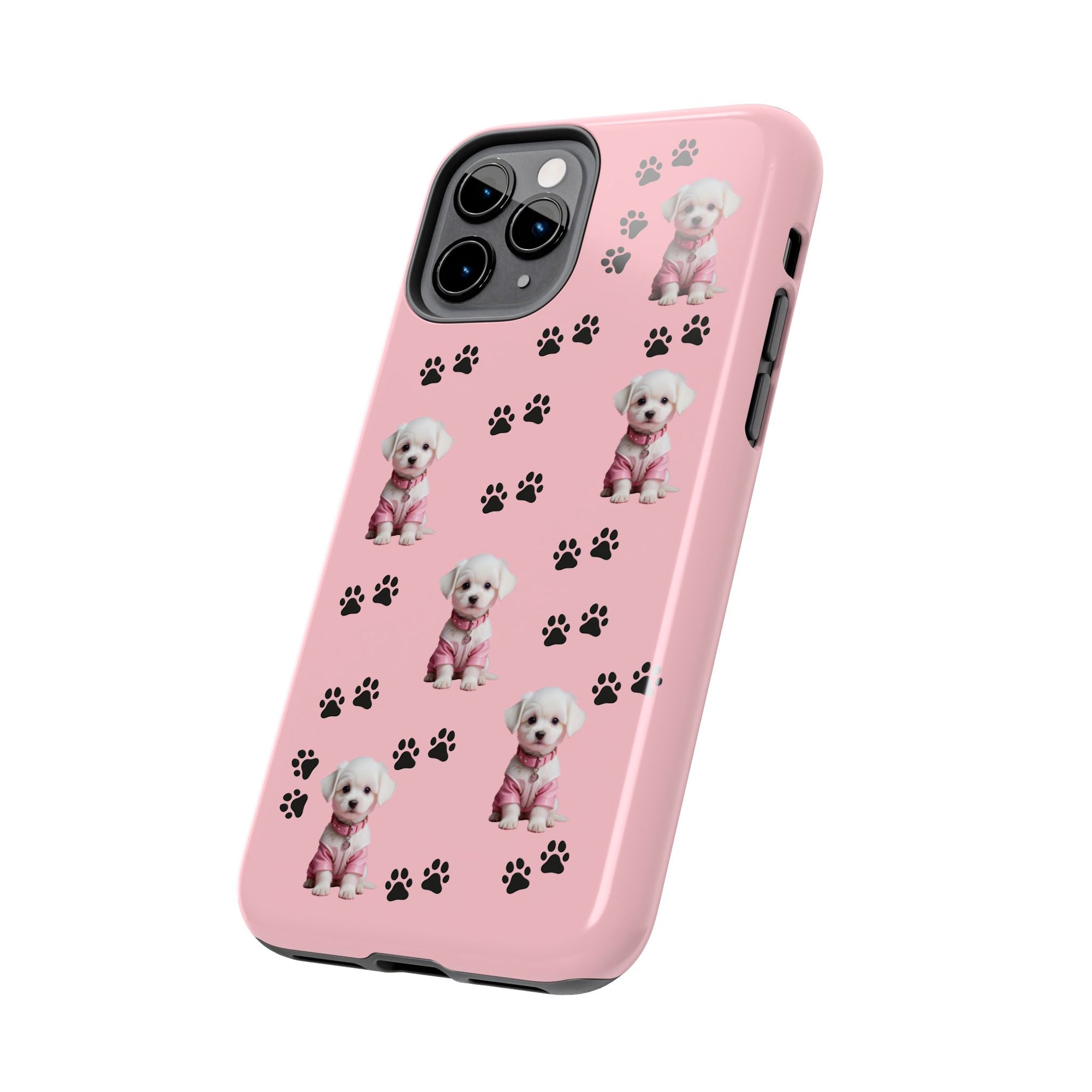 Tough Phone Case Cute Dog & Paws Design
