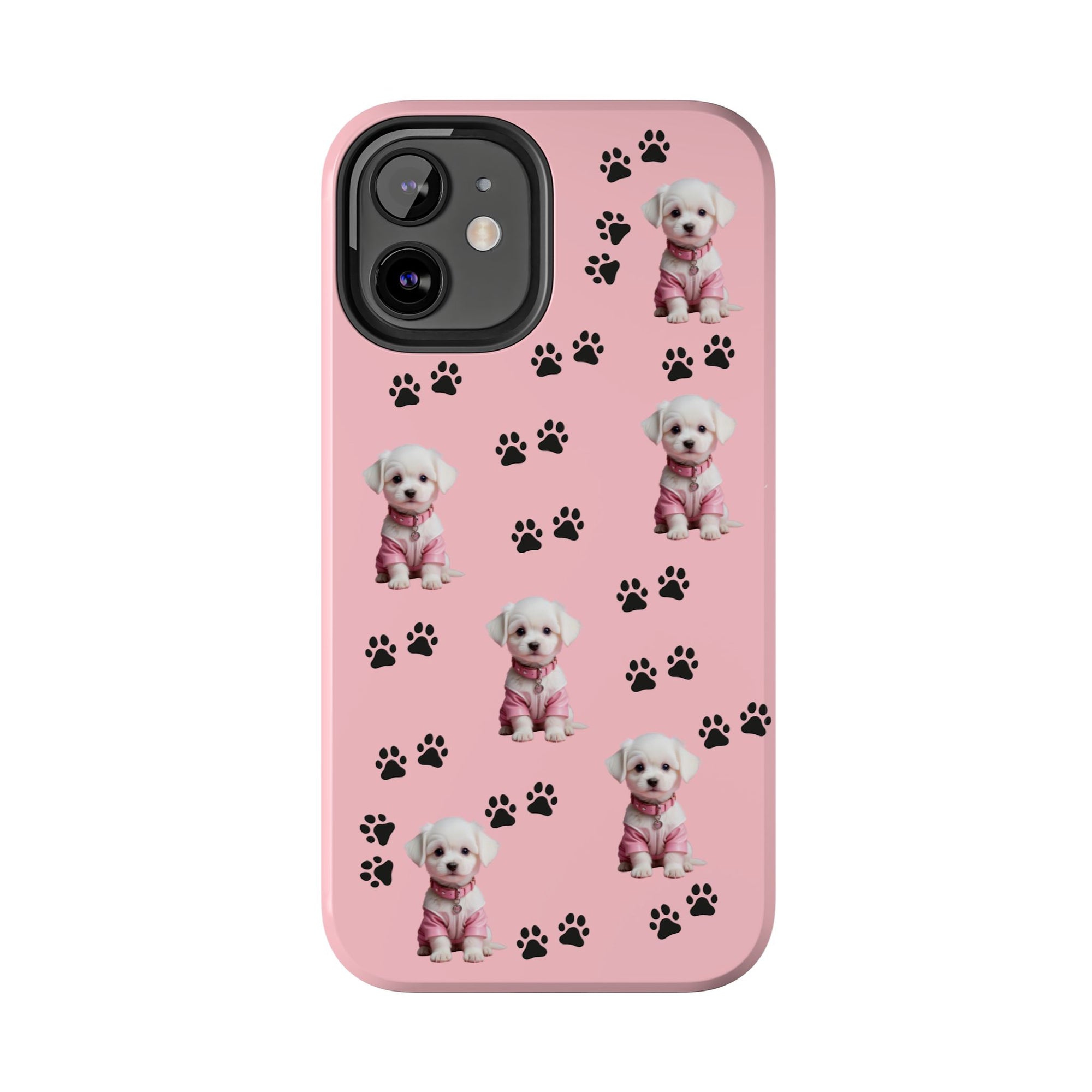 Tough Phone Case Cute Dog & Paws Design