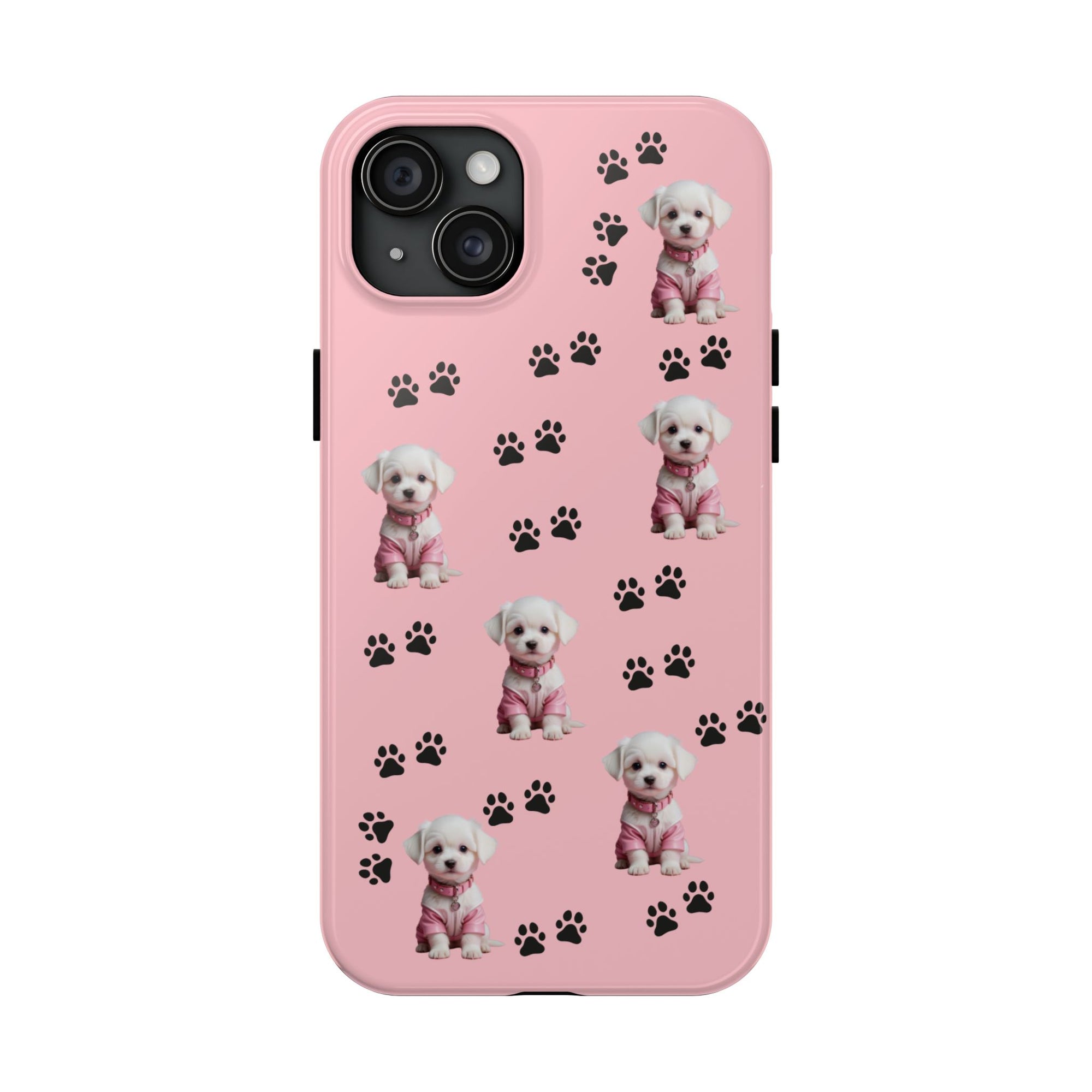 Tough Phone Case Cute Dog & Paws Design