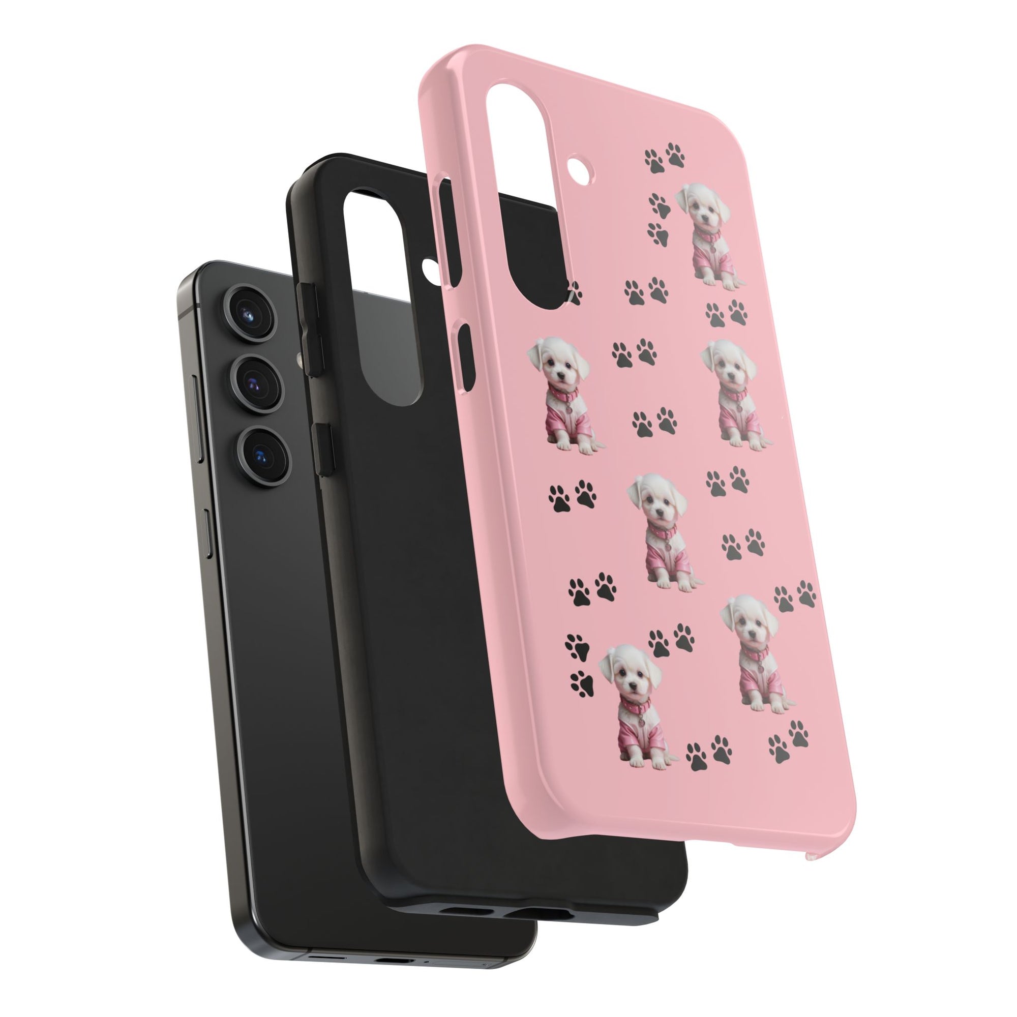 Tough Phone Case Cute Dog & Paws Design