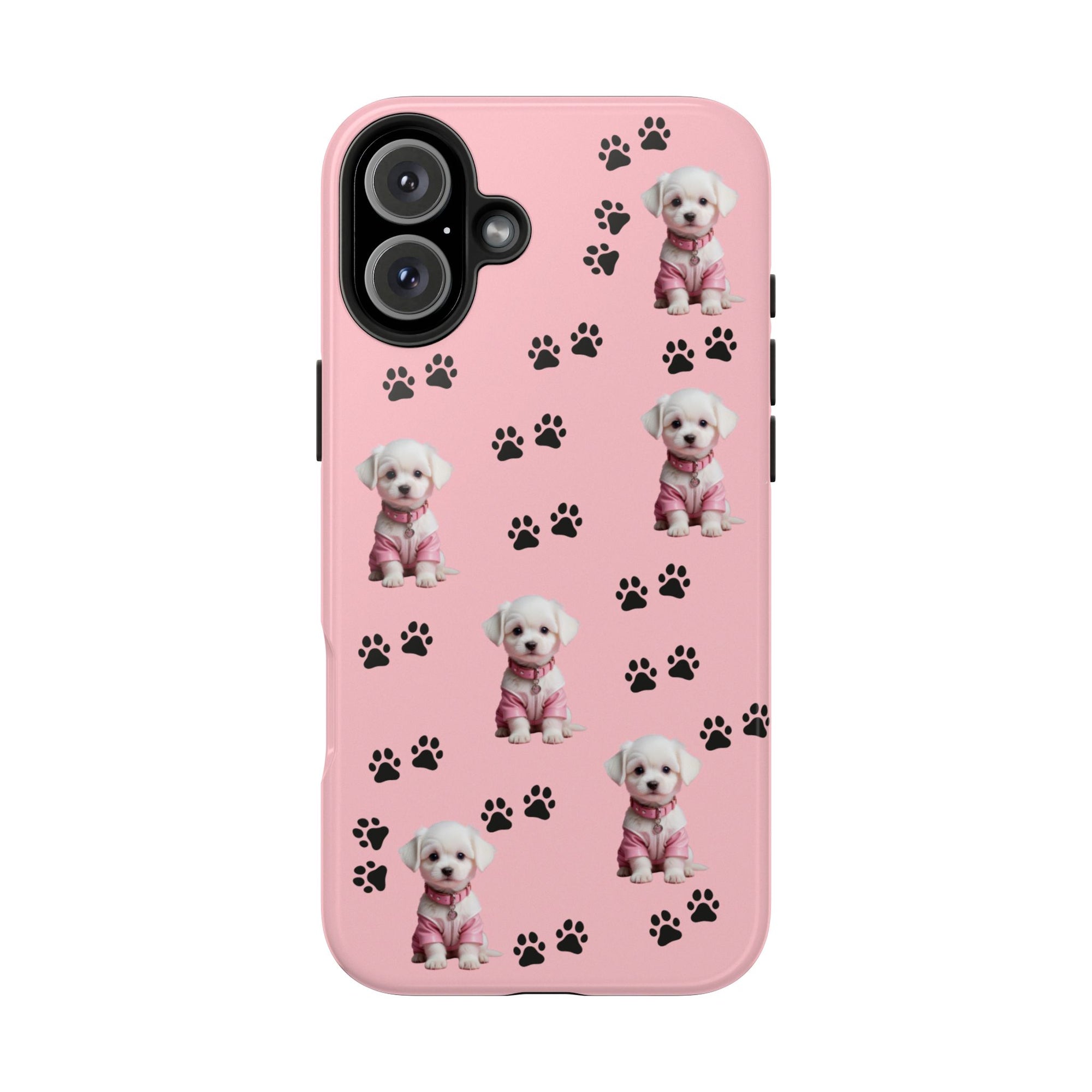 Tough Phone Case Cute Dog & Paws Design