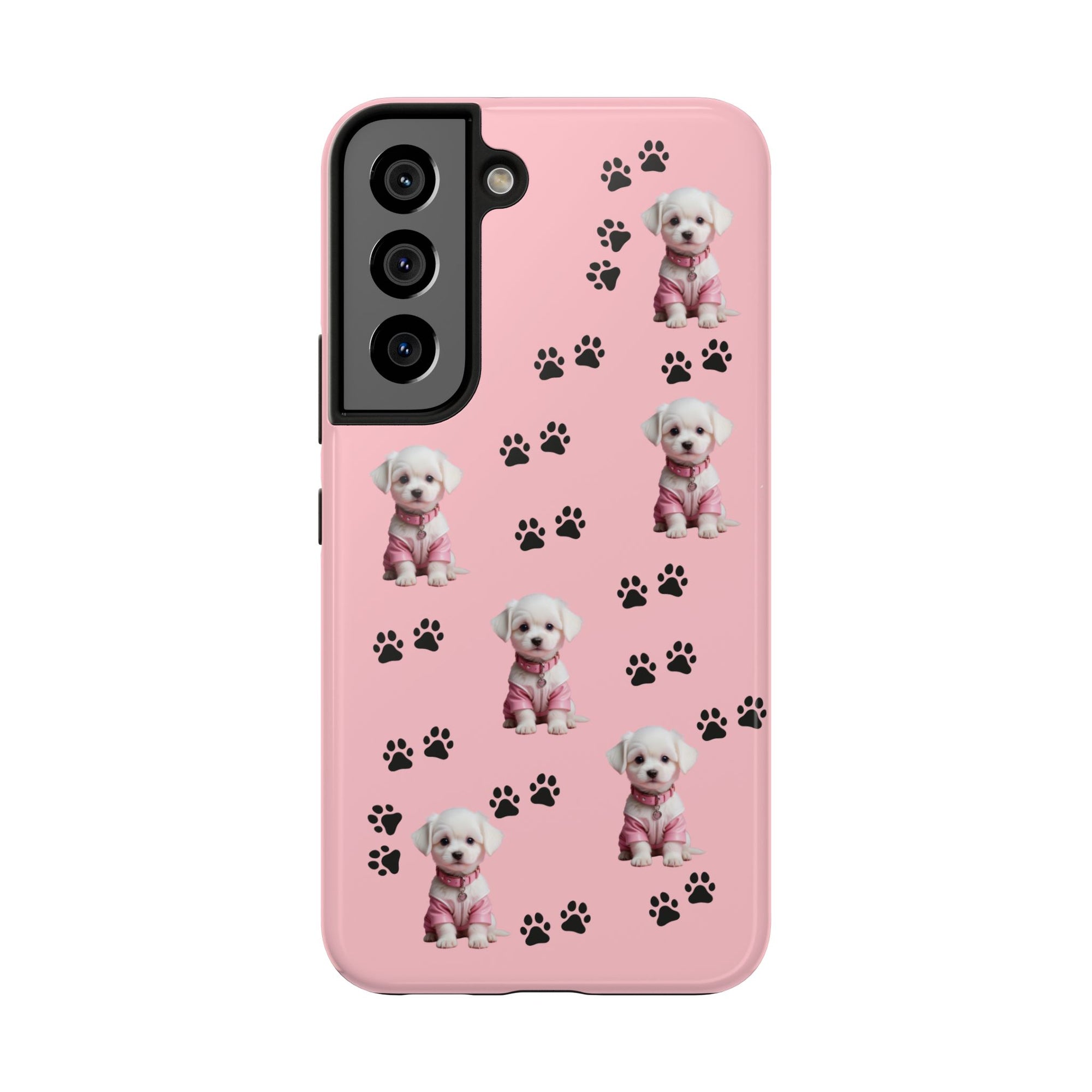 Tough Phone Case Cute Dog & Paws Design