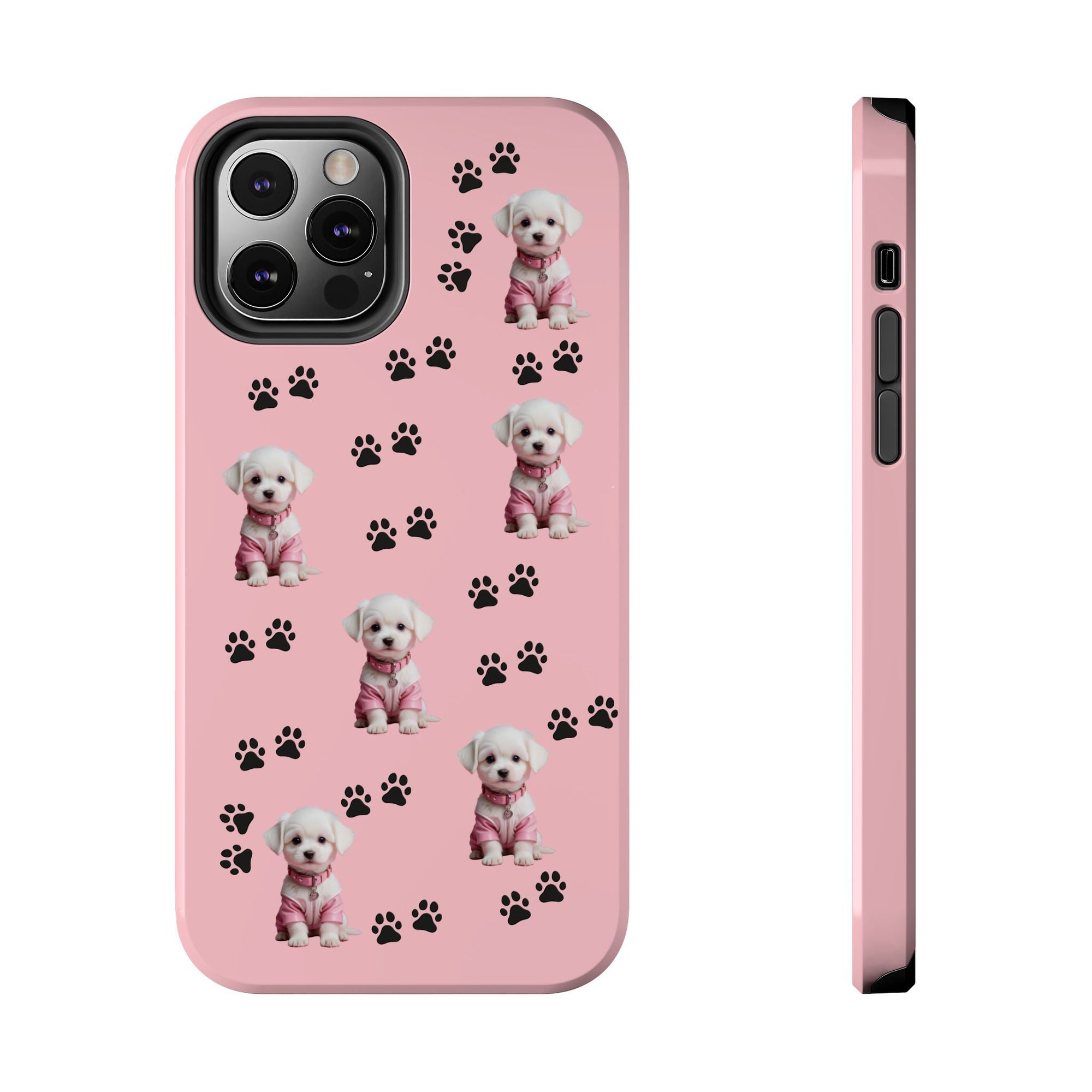 Tough Phone Case Cute Dog & Paws Design