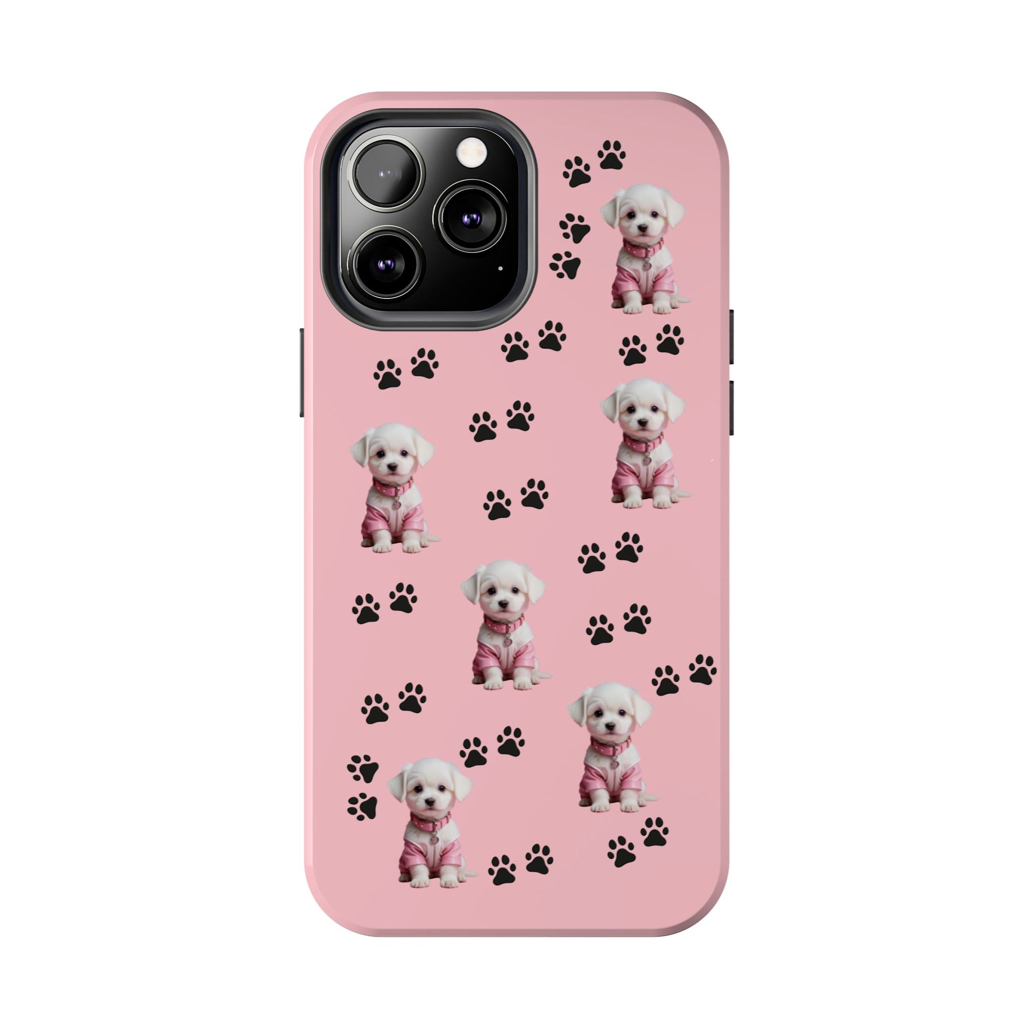 Tough Phone Case Cute Dog & Paws Design