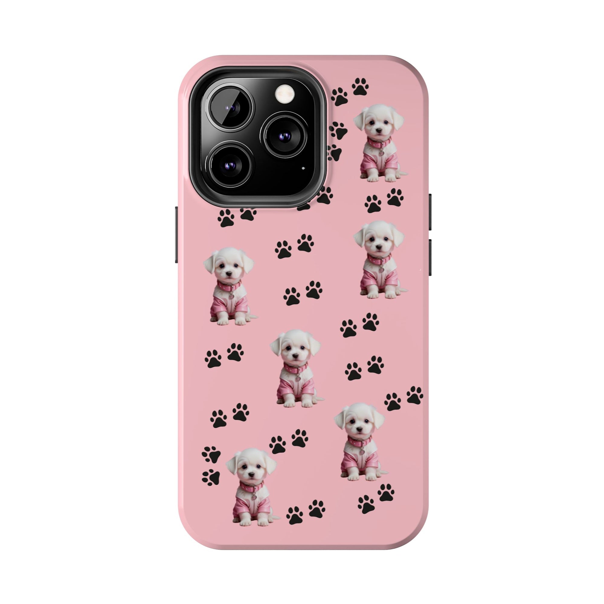 Tough Phone Case Cute Dog & Paws Design