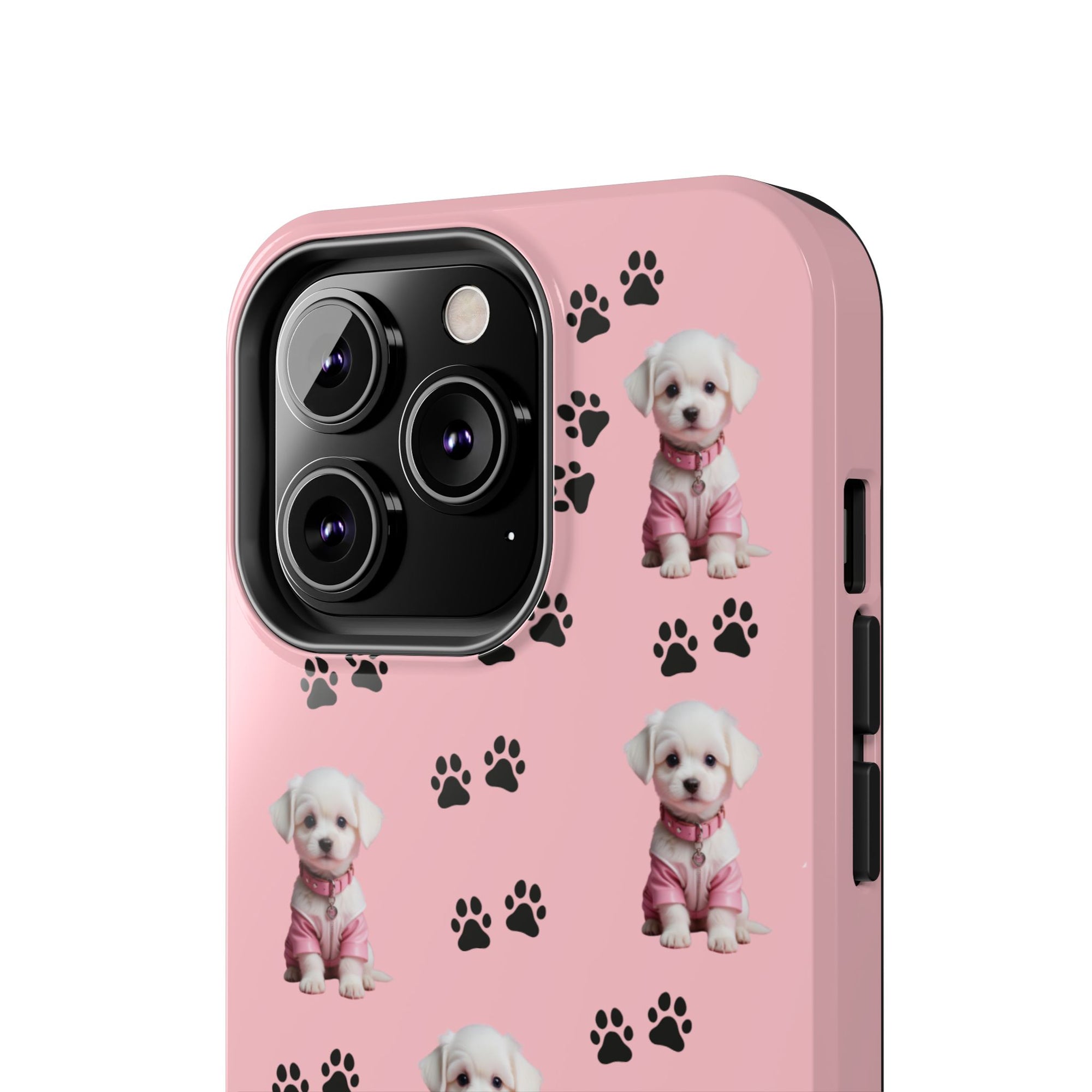 Tough Phone Case Cute Dog & Paws Design
