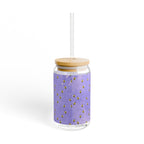 Floral Sipper Glass, Eco-Friendly Beverage Jar